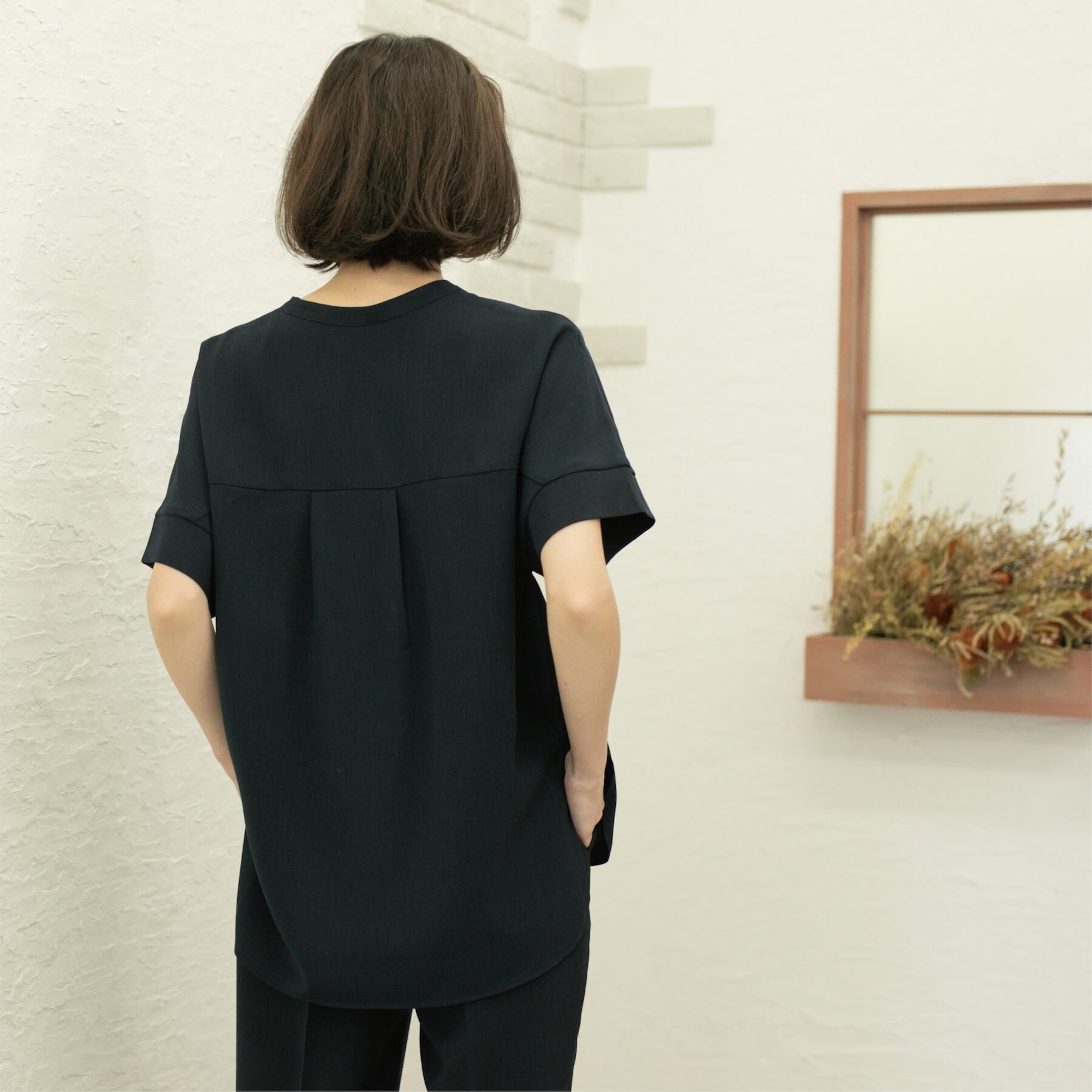 OPAQUE.CLIP「《5色展開/SS-LLサイズ》スキッパー金ボタンブラウス/セットアップ対応【防シワ/ストレッチ/洗濯」|シャツ・ブラウス|