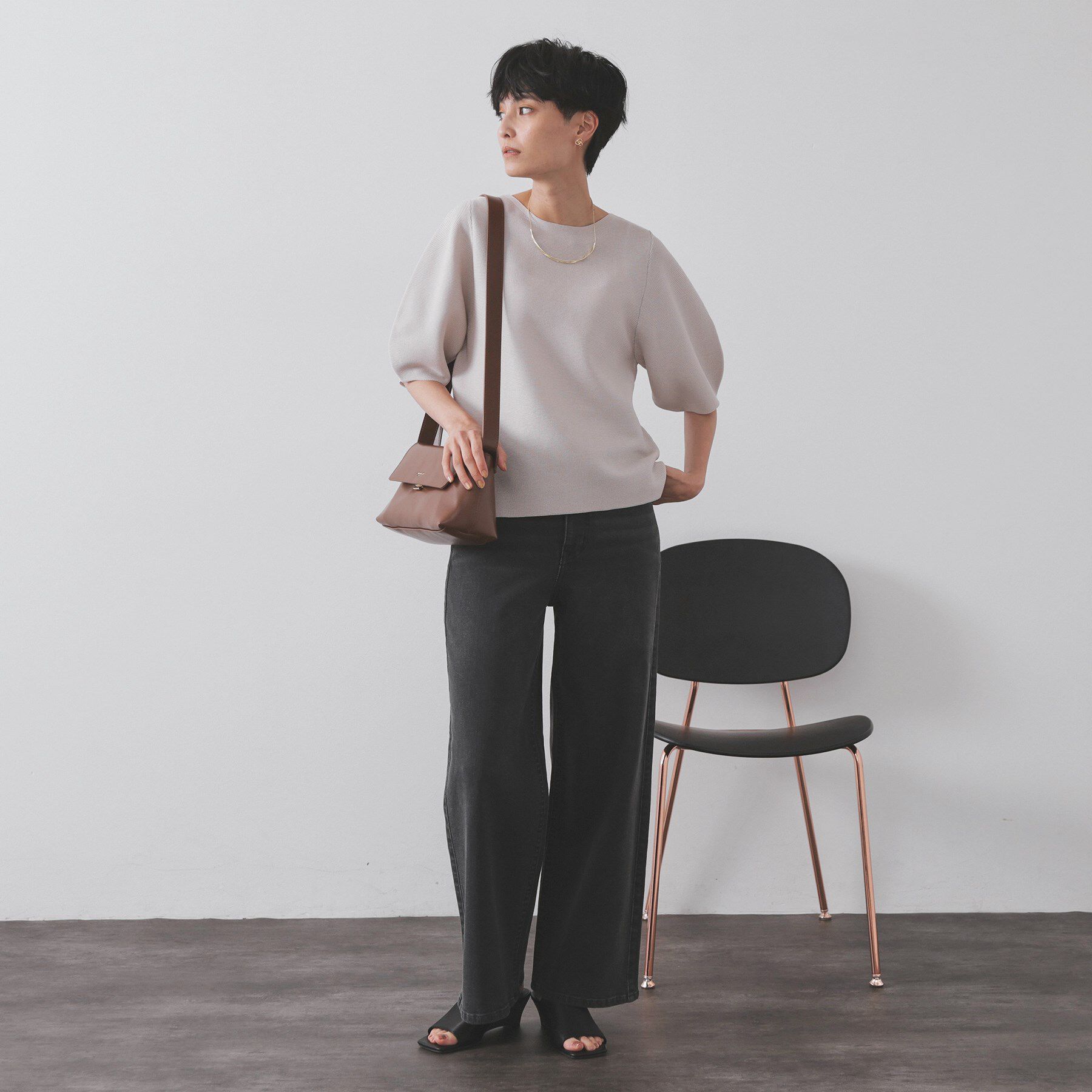 OPAQUE.CLIP「ストレッチバギーデニム【洗濯機洗い可】《SS～LL》」|デニム|