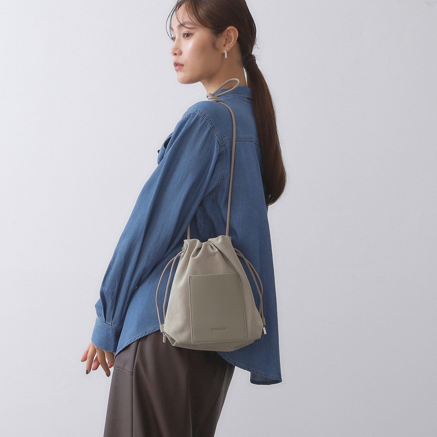 OPAQUE.CLIP「【長さ調整可能】サイドドロストミニショルダーバッグ」|ショルダー・メッセンジャー|グレー(712)