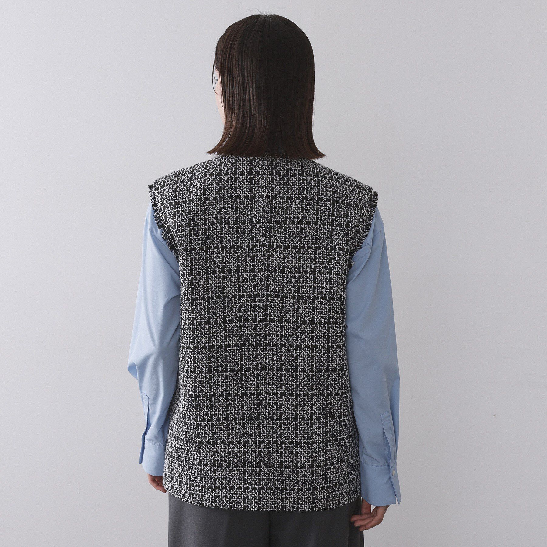 OPAQUE.CLIP「ツイードVネックベスト【洗濯機OK】」|ベスト・ジレ|