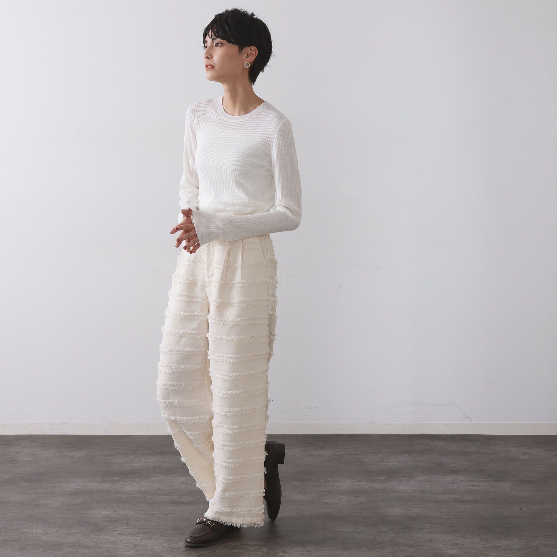 OPAQUE.CLIP「シアーリブニット【洗濯機OK】」|ニット・セーター|