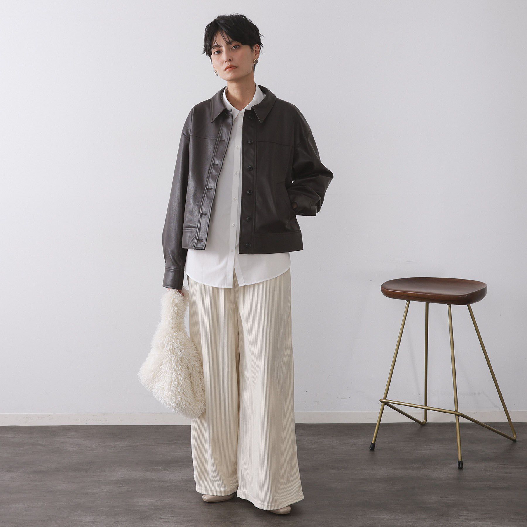 OPAQUE.CLIP「シンセティックレザー調ブルゾン【洗える】」|ブルゾン・スタジャン|