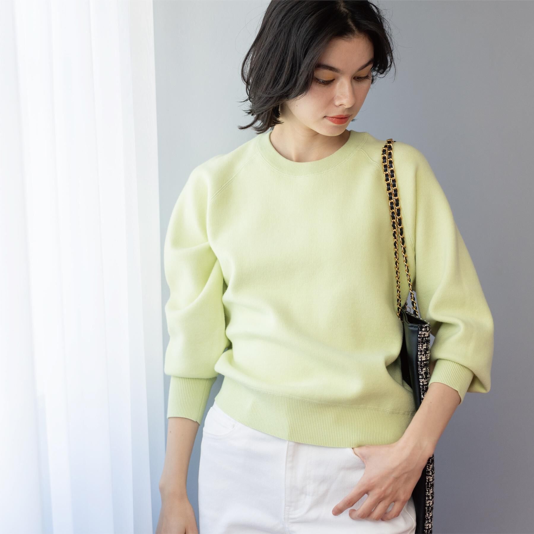 OPAQUE.CLIP「スウェットライクニット【洗濯機OK】」|ニット・セーター|