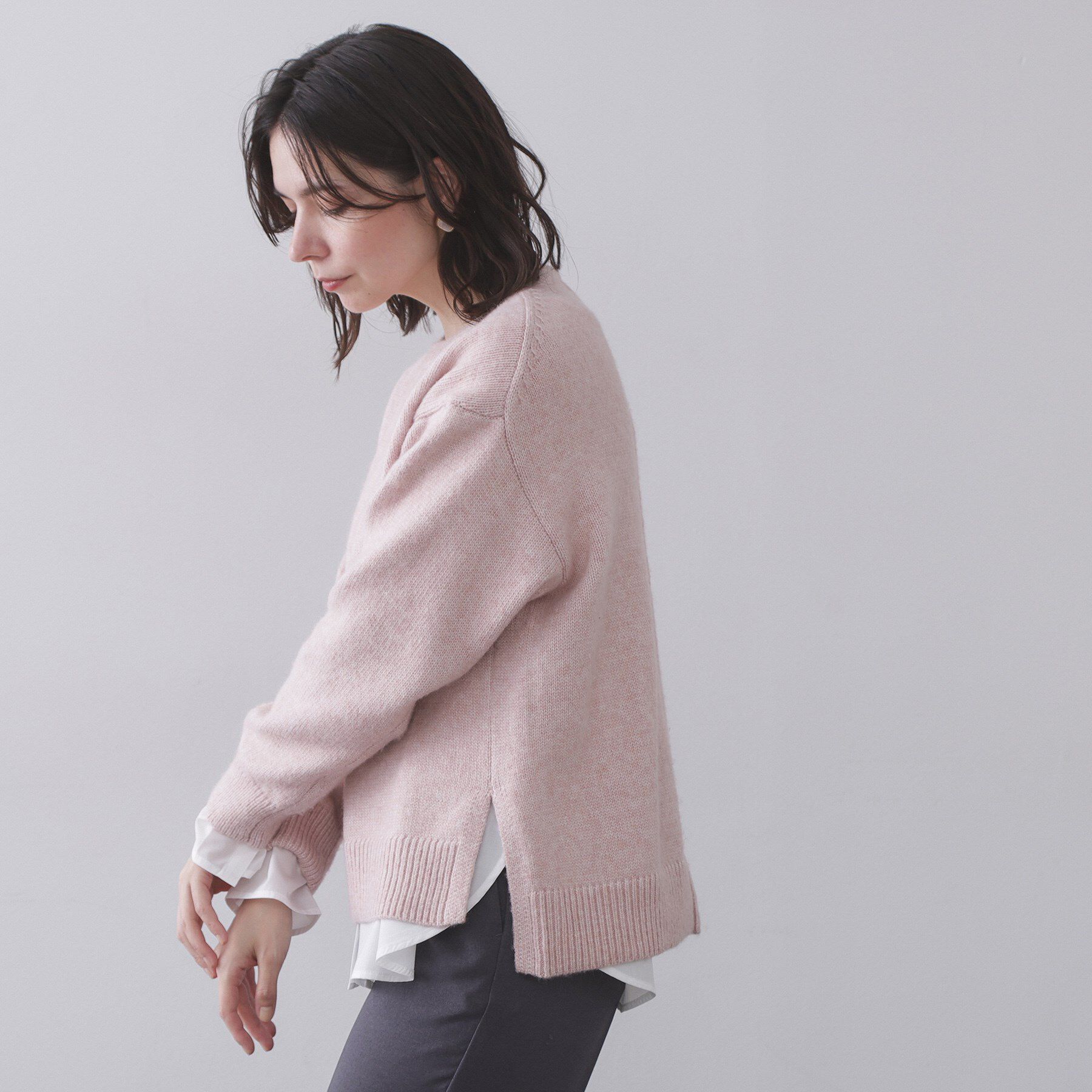 OPAQUE.CLIP「シャツドッキングカットソー【洗濯機OK】」|Tシャツ・カットソー|