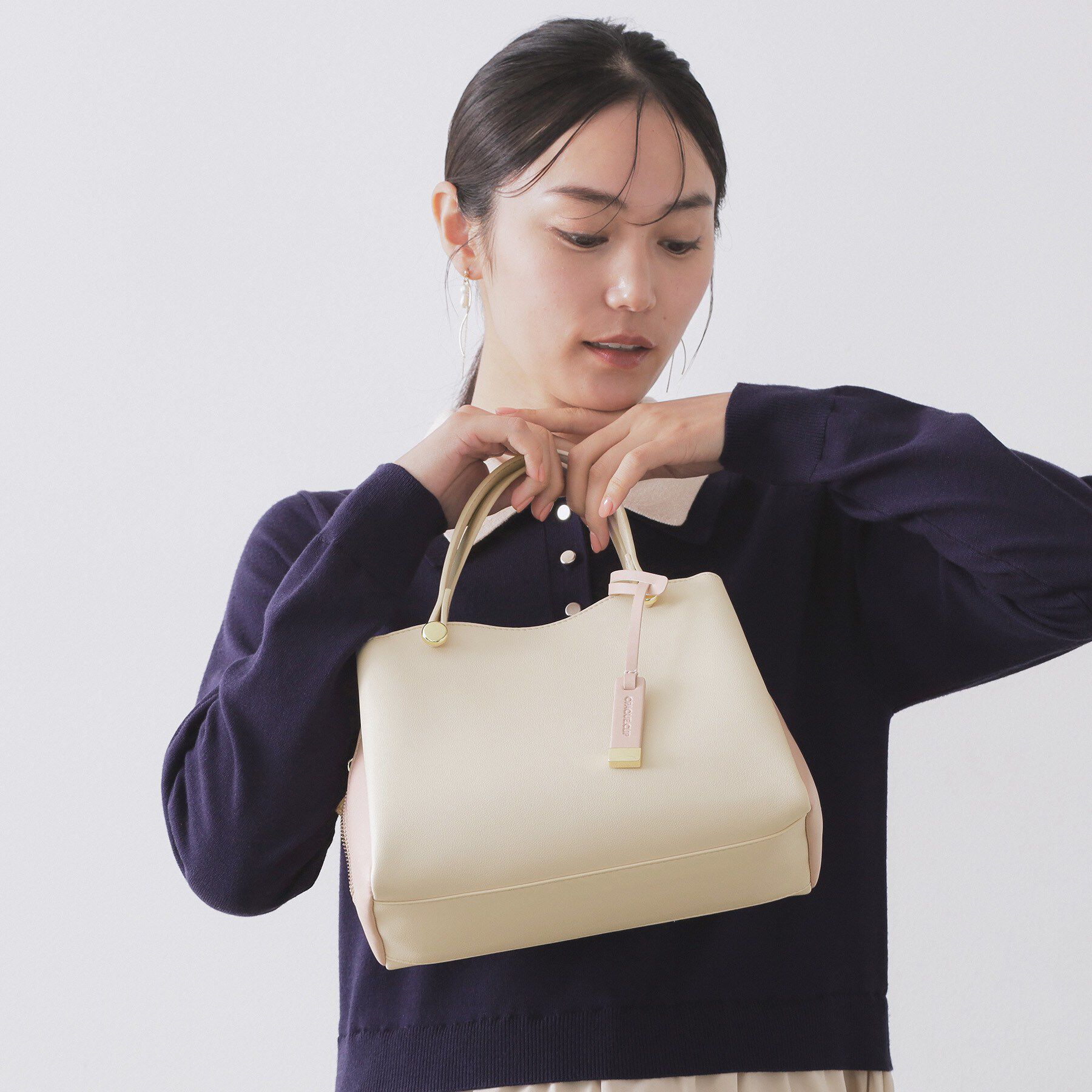 OPAQUE.CLIP「【2WAY】バイカラーミドルボストンバッグ」|ショルダー・メッセンジャー|