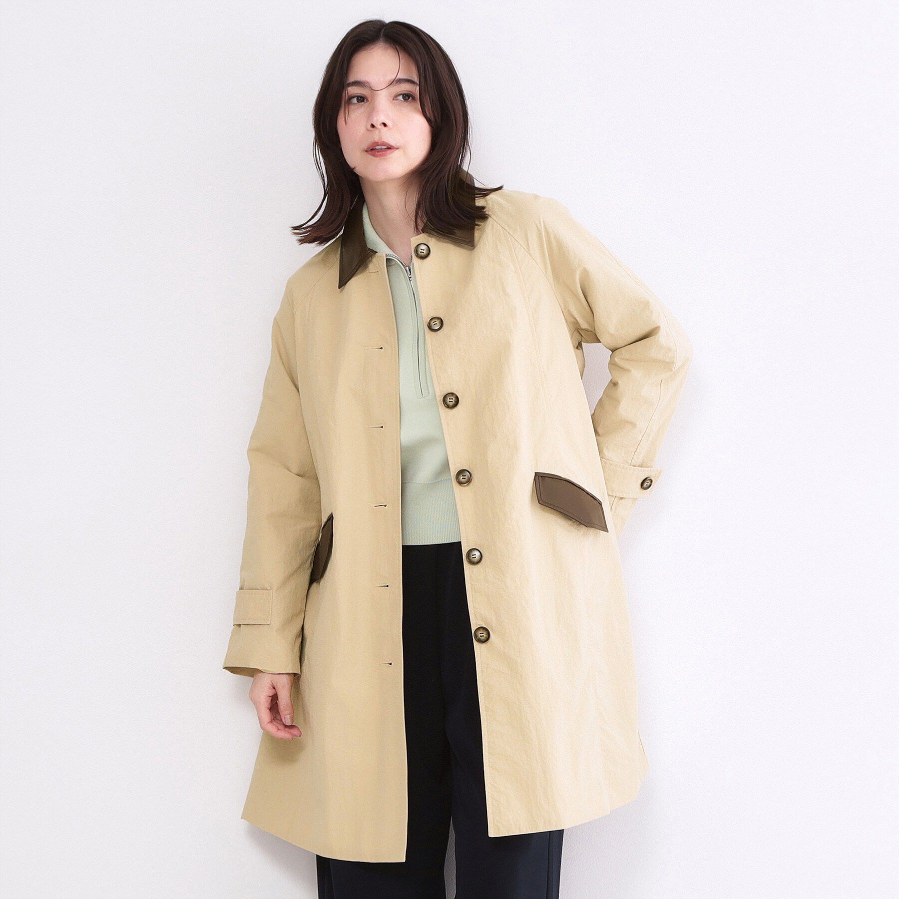 OPAQUE.CLIP「撥水ステンカラーコート【洗える】」|ステンカラーコート|ベージュ(052)