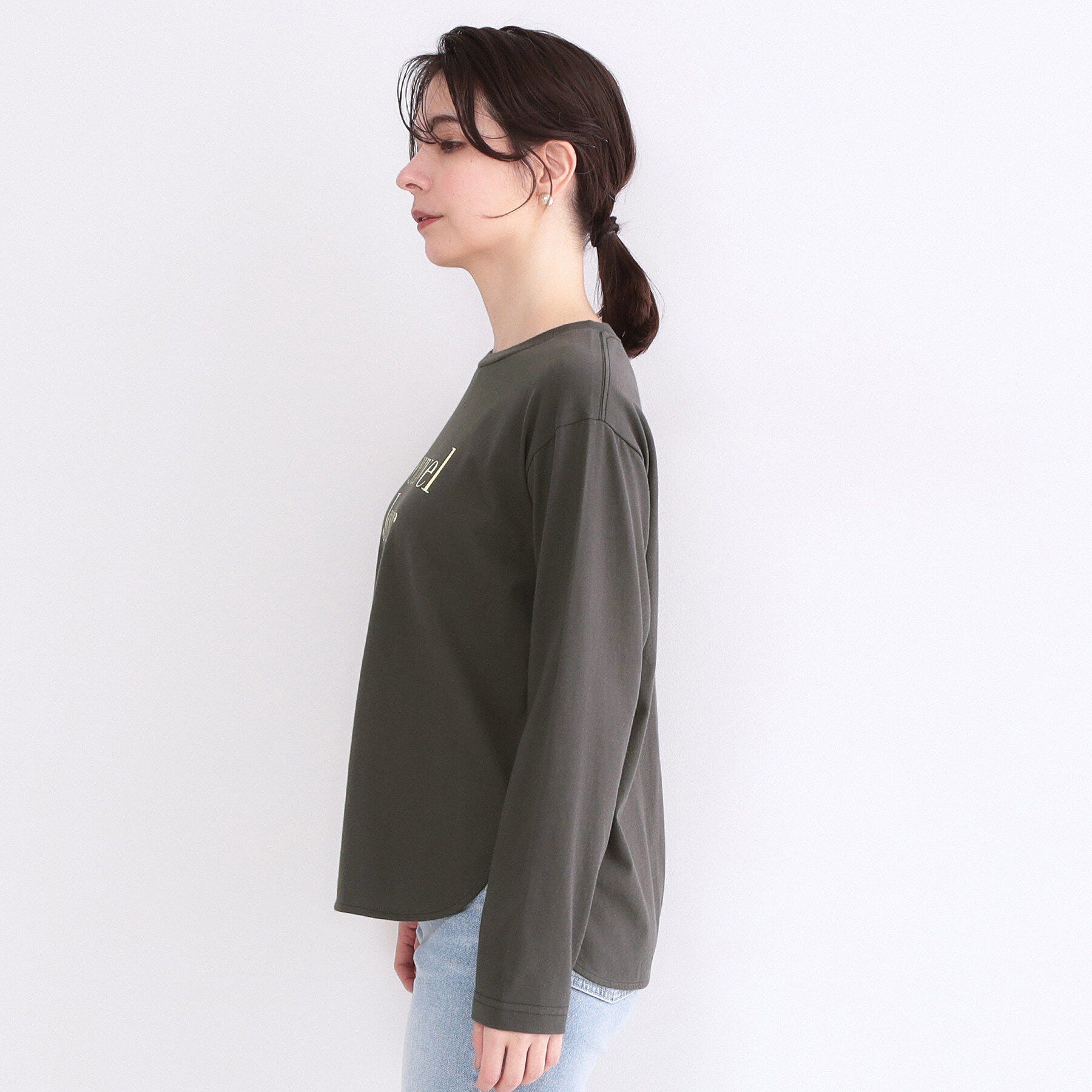 OPAQUE.CLIP「ロゴプリントロングTシャツ【洗濯機OK】」|Tシャツ・カットソー|