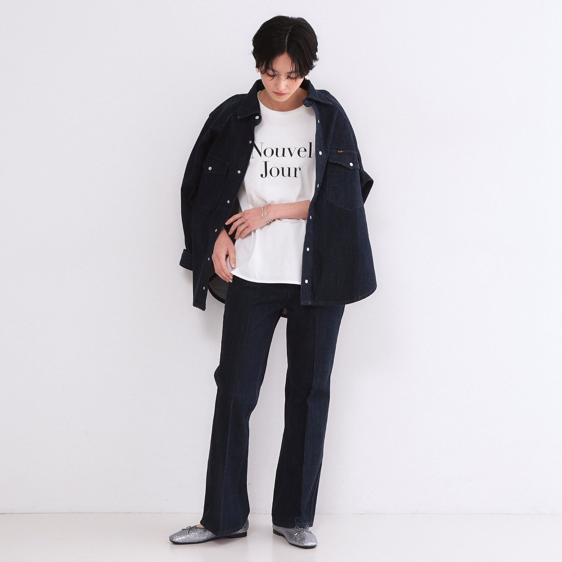 OPAQUE.CLIP「ロゴプリントロングTシャツ【洗濯機OK】」|Tシャツ・カットソー|