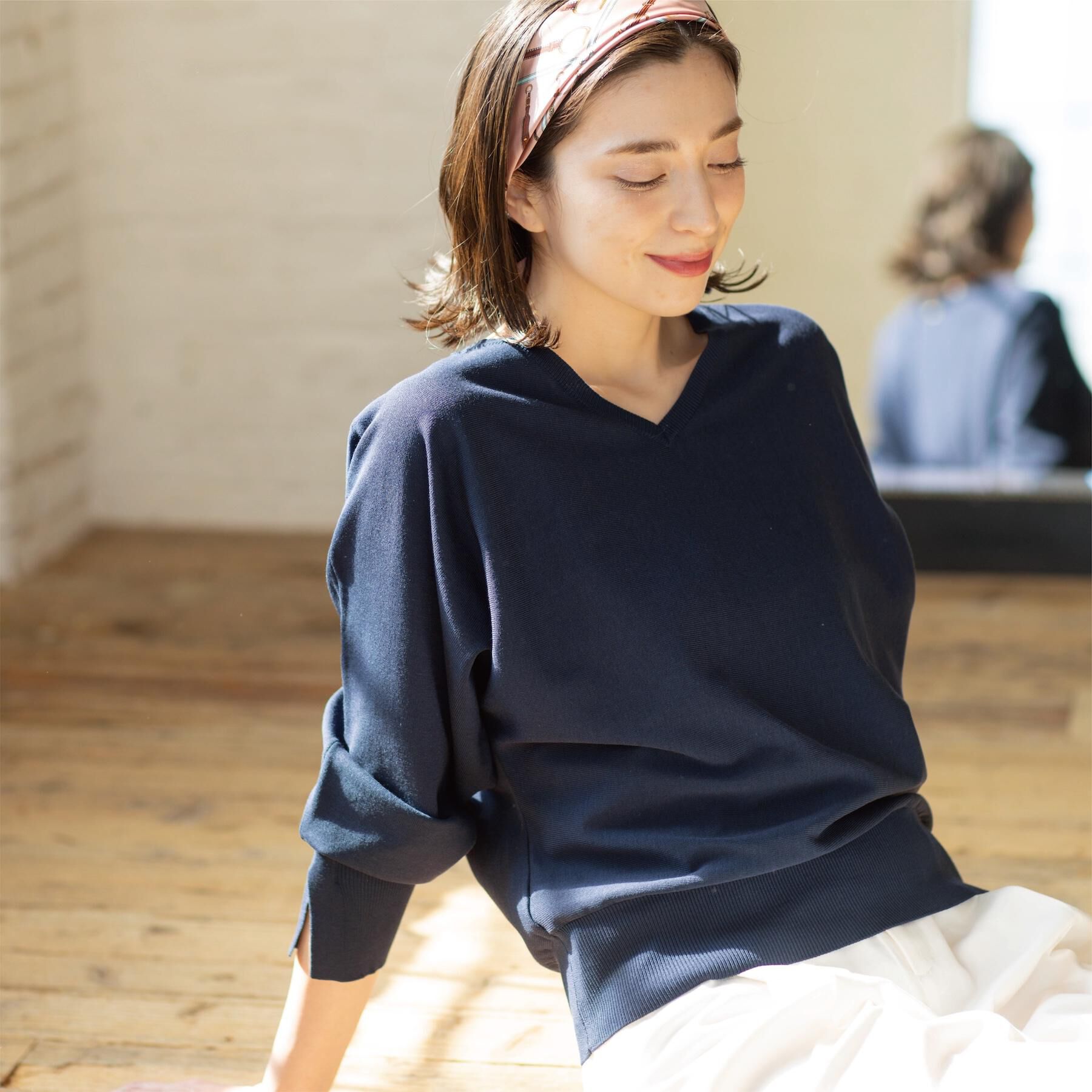 OPAQUE.CLIP「リラクシードルマンスリーブニット【洗濯機OK/抗ピル】」|ニット・セーター|