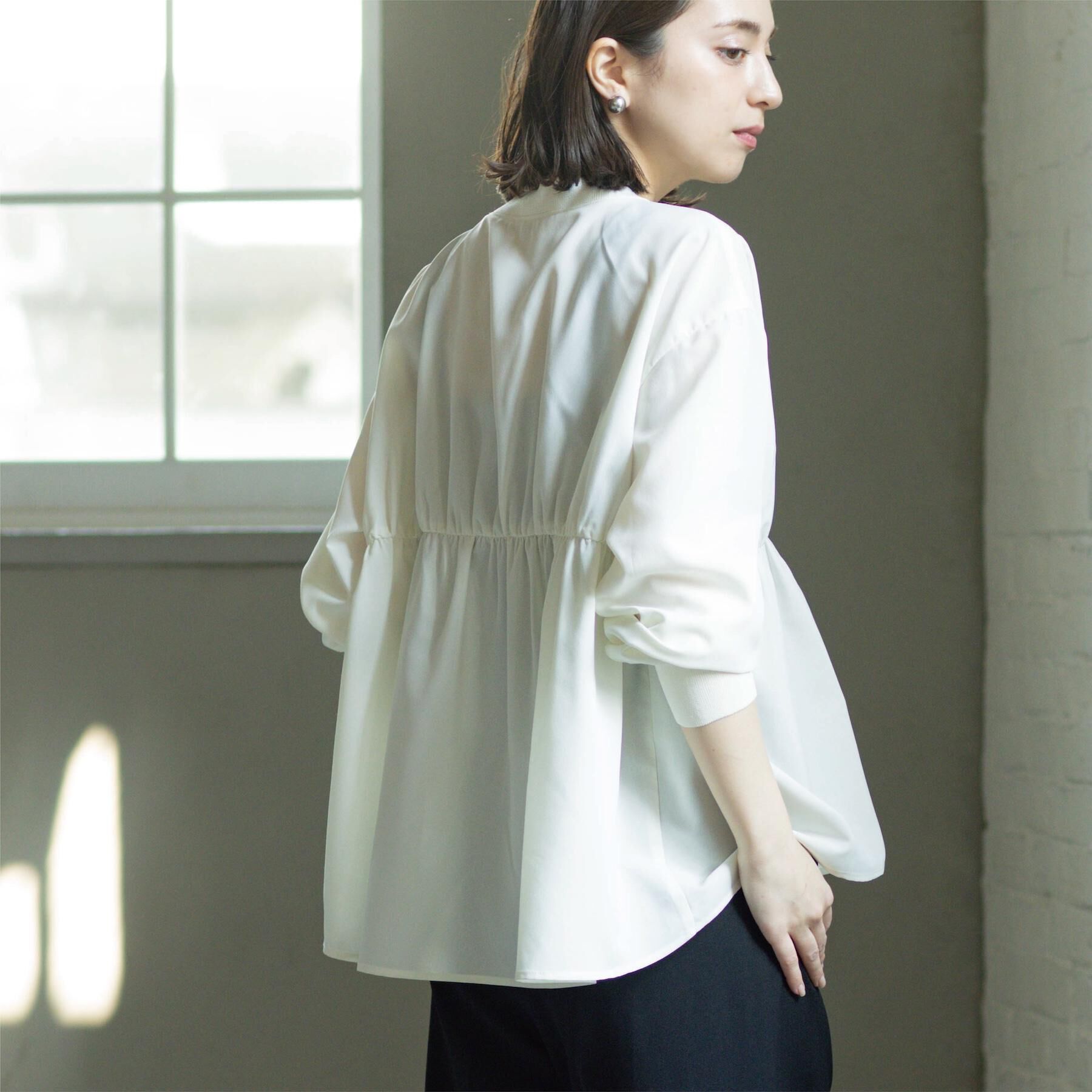 OPAQUE.CLIP「ブラウス風Vネックカーディガン【洗濯機OK】」|カーディガン|