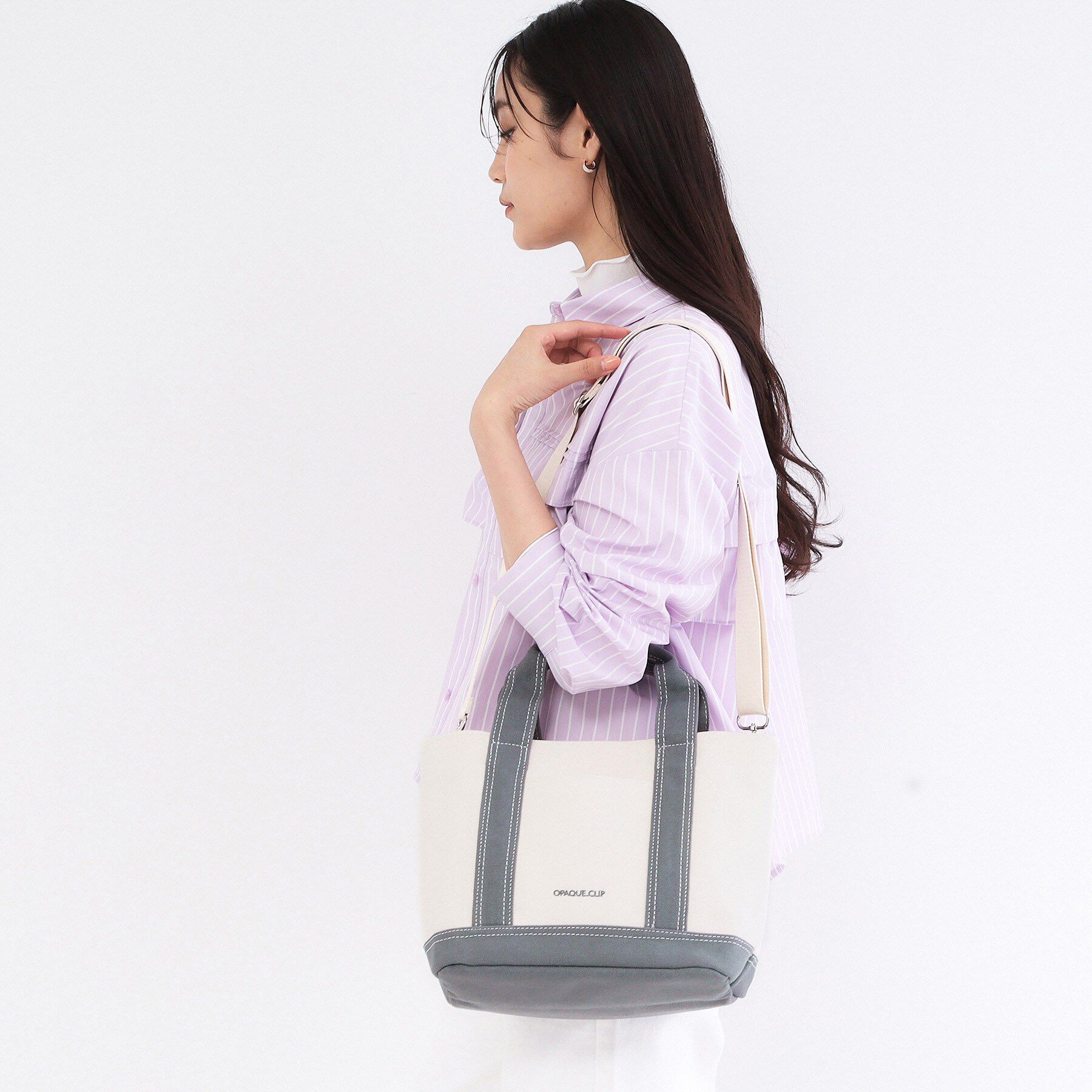 OPAQUE.CLIP「2WAYバイカラー帆布ミドルトート」|トートバッグ|