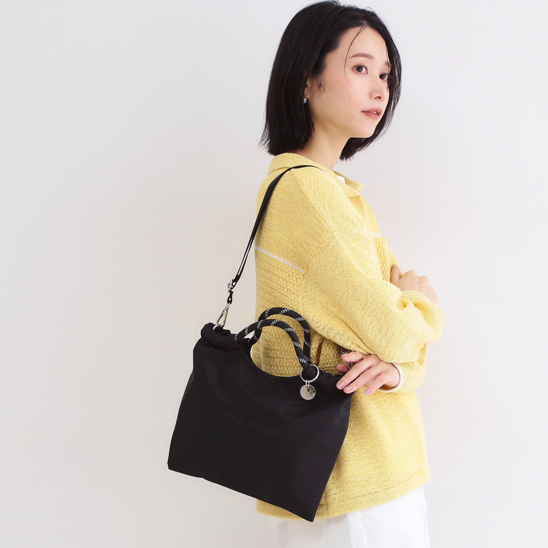 OPAQUE.CLIP「2WAYミニロープハンドルバッグ」|ハンドバッグ|ブラック(019)