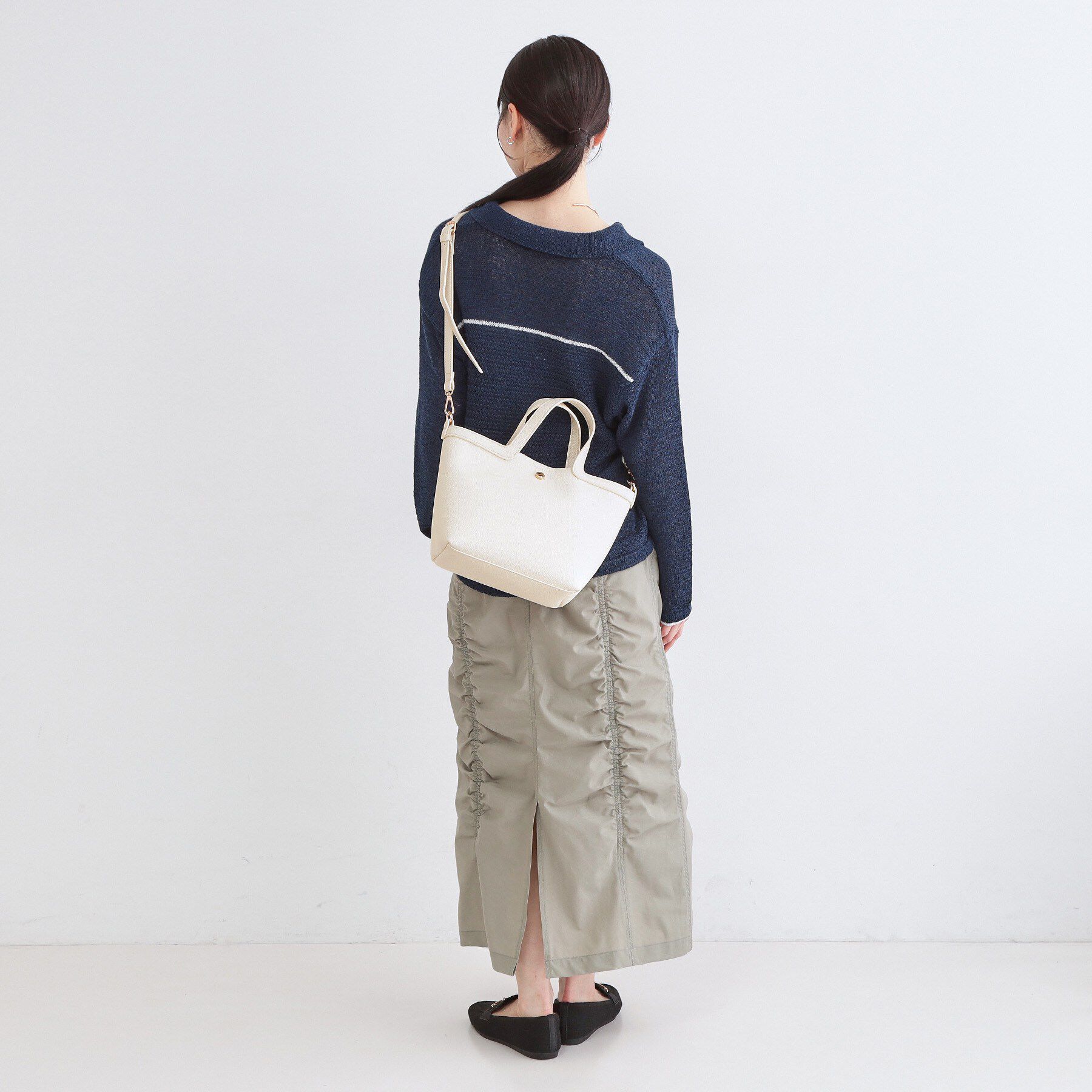 OPAQUE.CLIP「2WAY巾着付シュリンクミドルトート」|ショルダー・メッセンジャー|