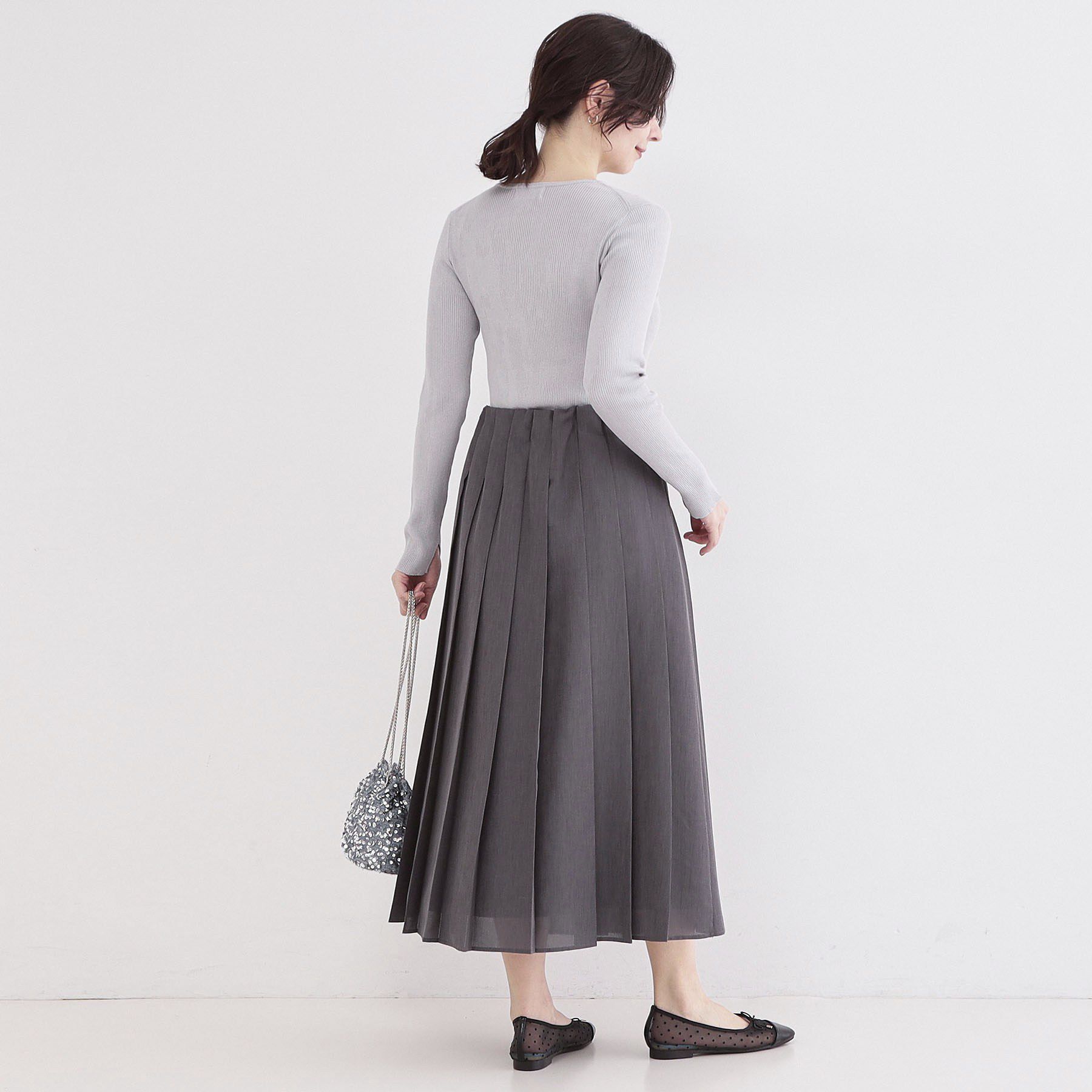 OPAQUE.CLIP「シアーリネンブレンドイージープリーツスカート【洗濯機OK】」|スカート|