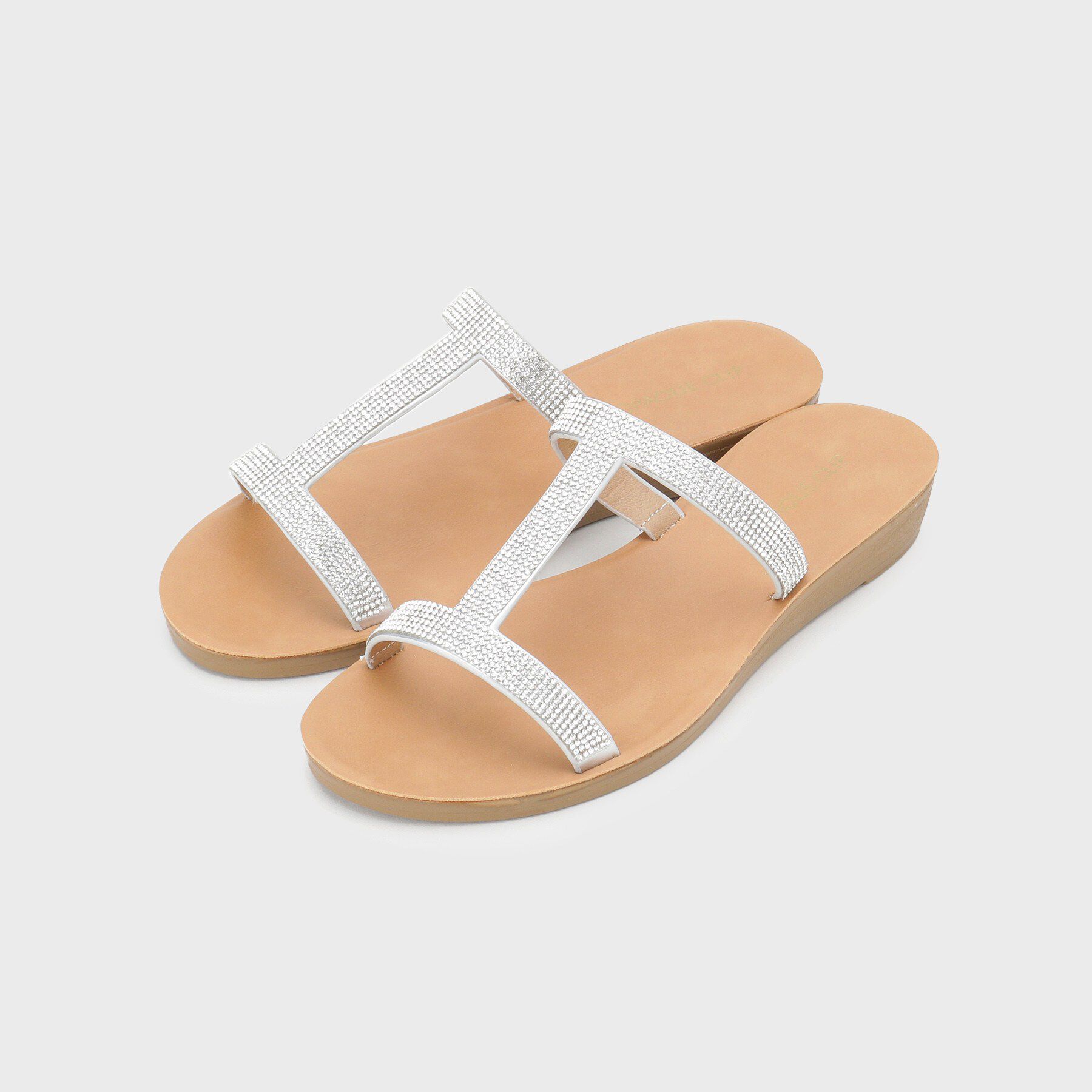 OPAQUE.CLIP「ラインストーンI字ストラップサンダル」|サンダル|