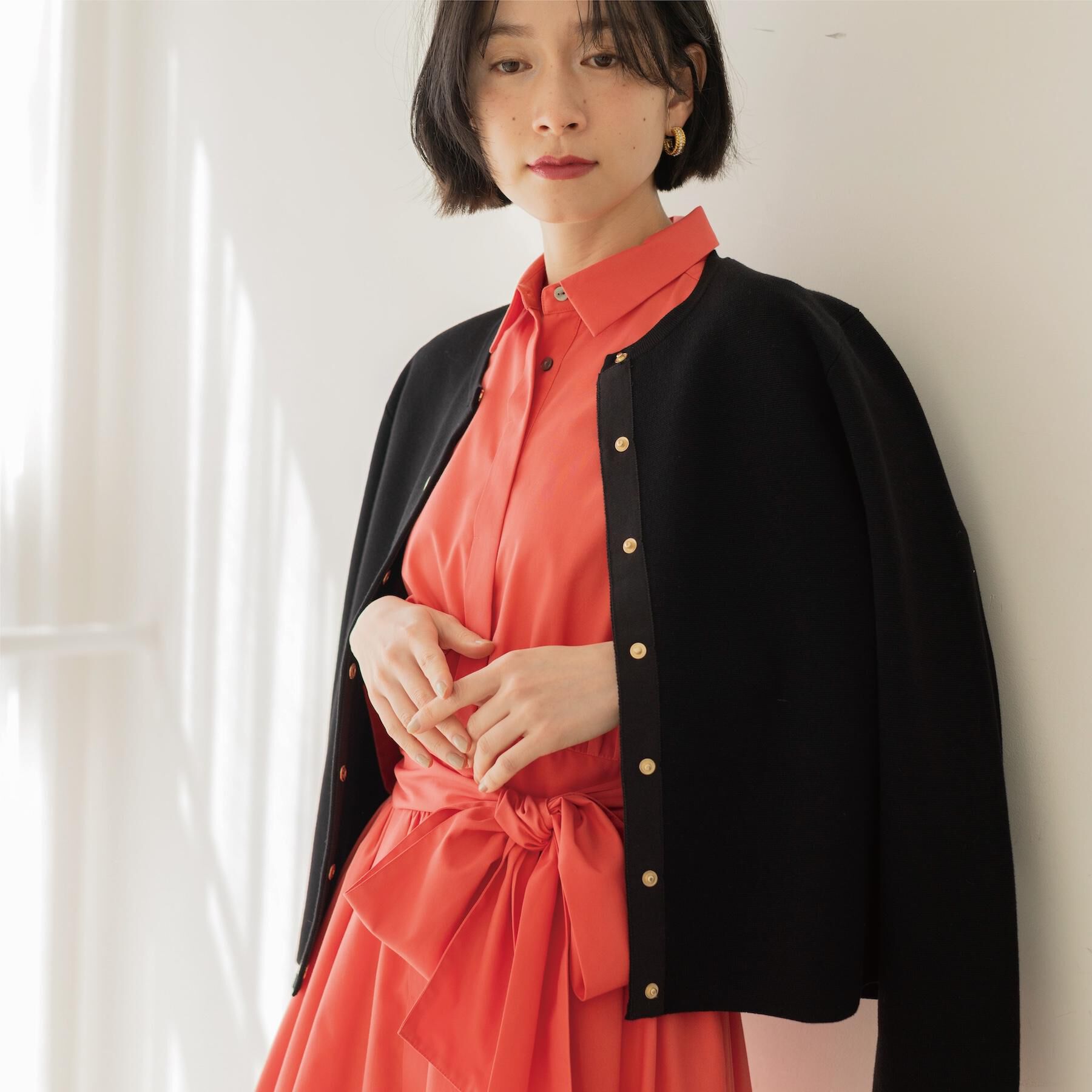 OPAQUE.CLIP「スナップボタンニットカーディガン【洗濯機OK/抗ピル】」|カーディガン|