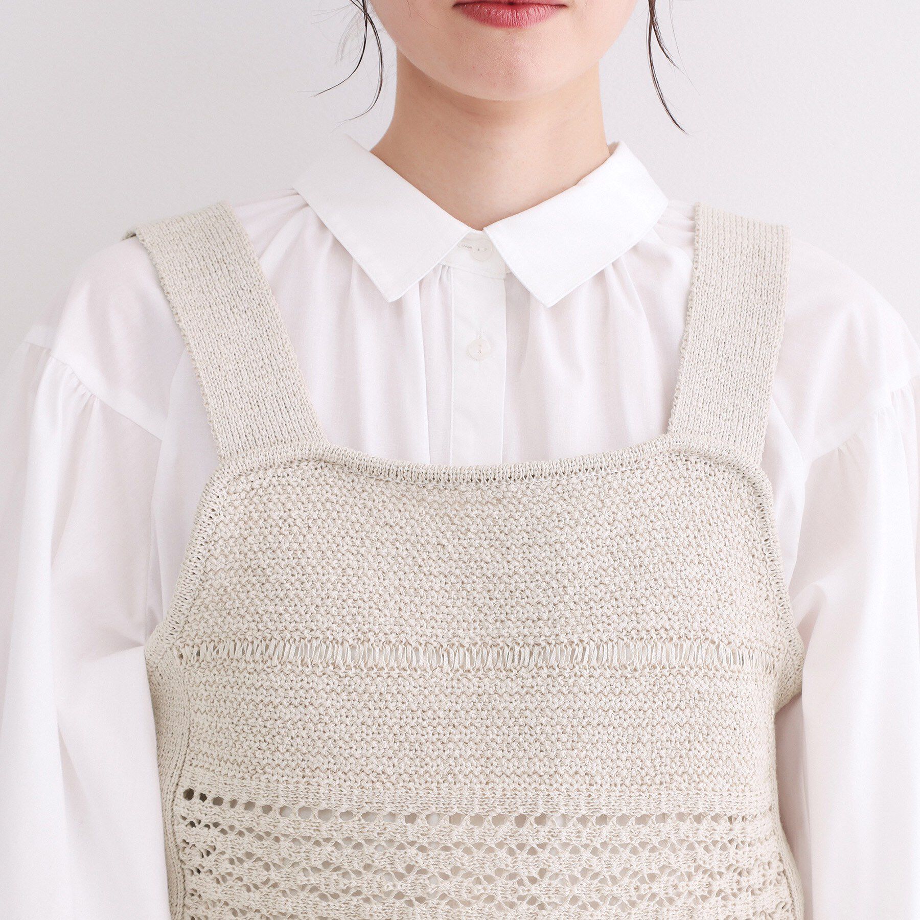 OPAQUE.CLIP「テープヤーンビスチェニット【洗濯機OK/抗ピル】」|ニット・セーター|