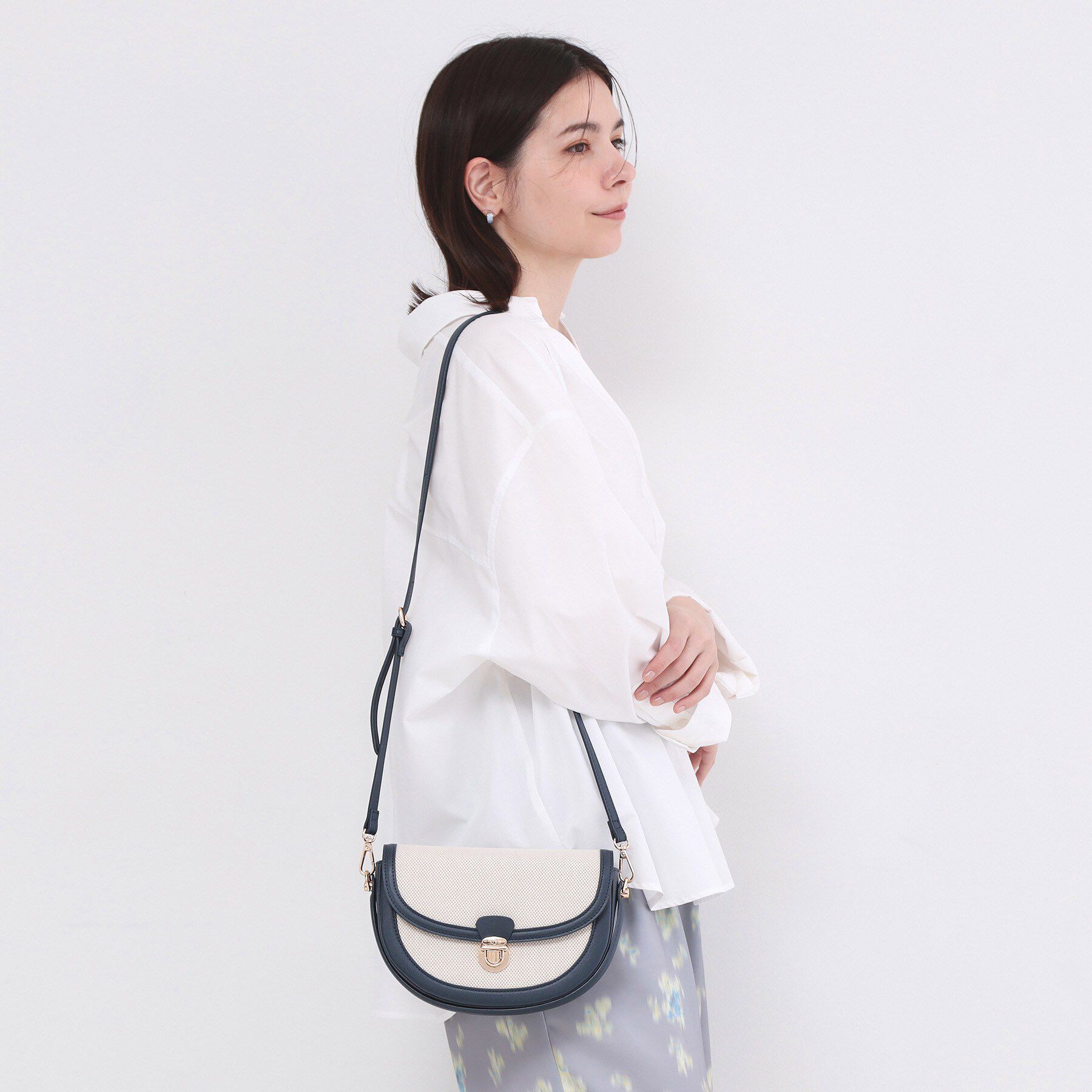 OPAQUE.CLIP「【2WAY】キャンバス&times;合皮コンビフロントデザインバッグ」|ショルダー・メッセンジャー|