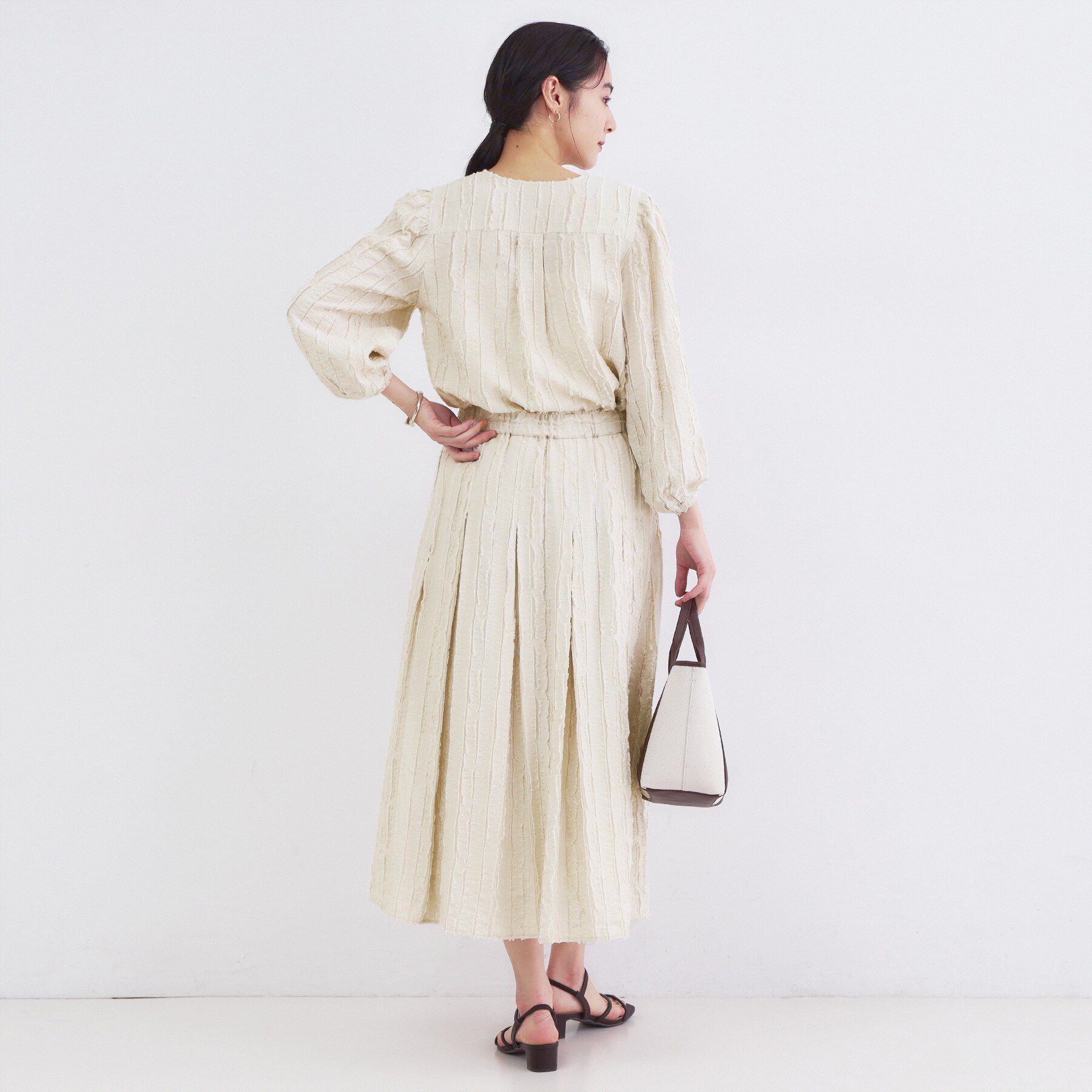 OPAQUE.CLIP「フリンジジャカードブラウス【洗濯機OK】」|シャツ・ブラウス|