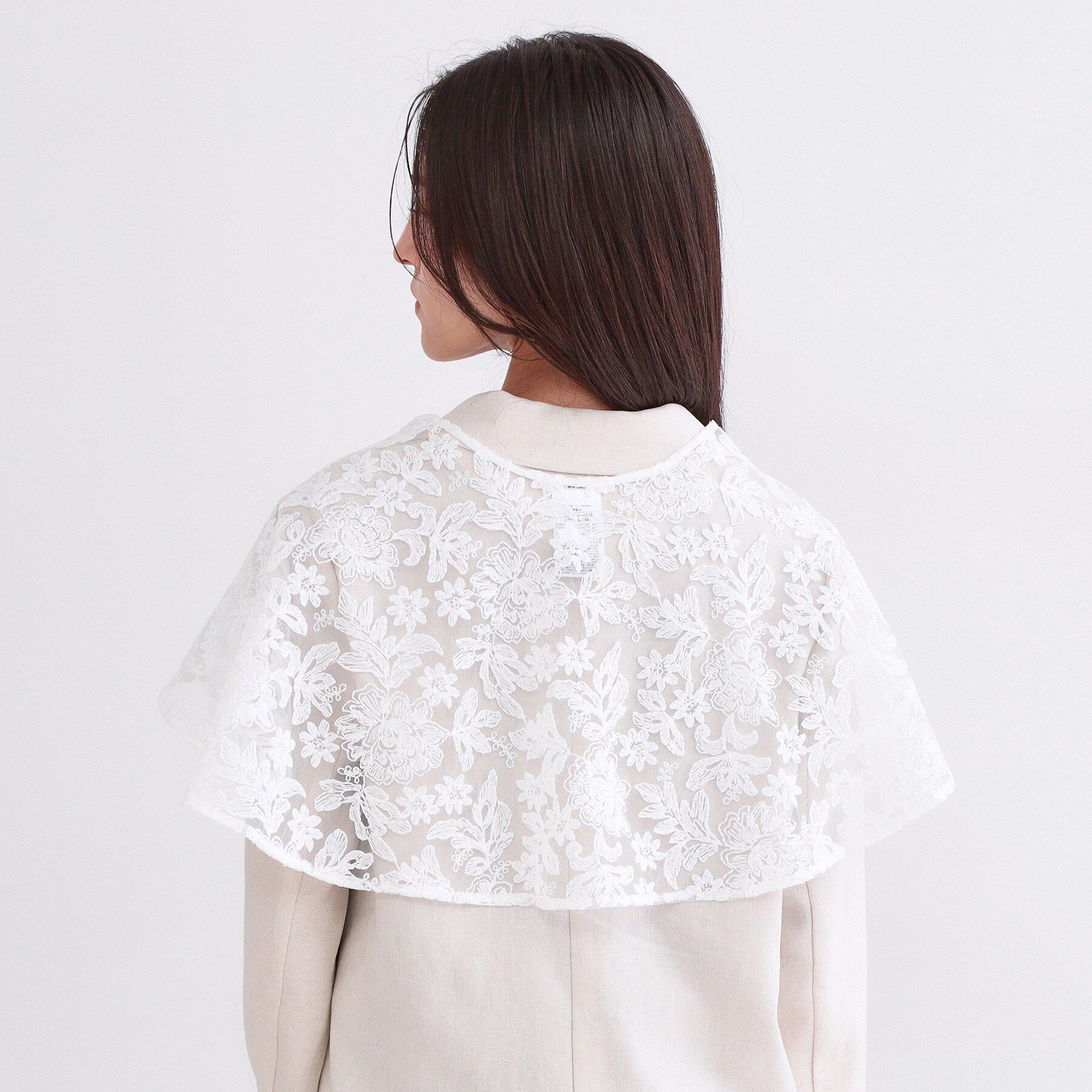 OPAQUE.CLIP「刺繍レースケープ【洗濯機OK】」|ストール|