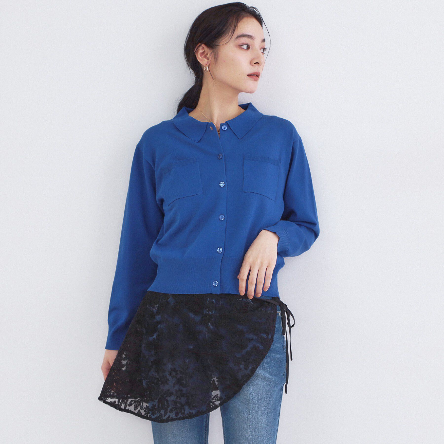 OPAQUE.CLIP「刺繍レースケープ【洗濯機OK】」|ストール|