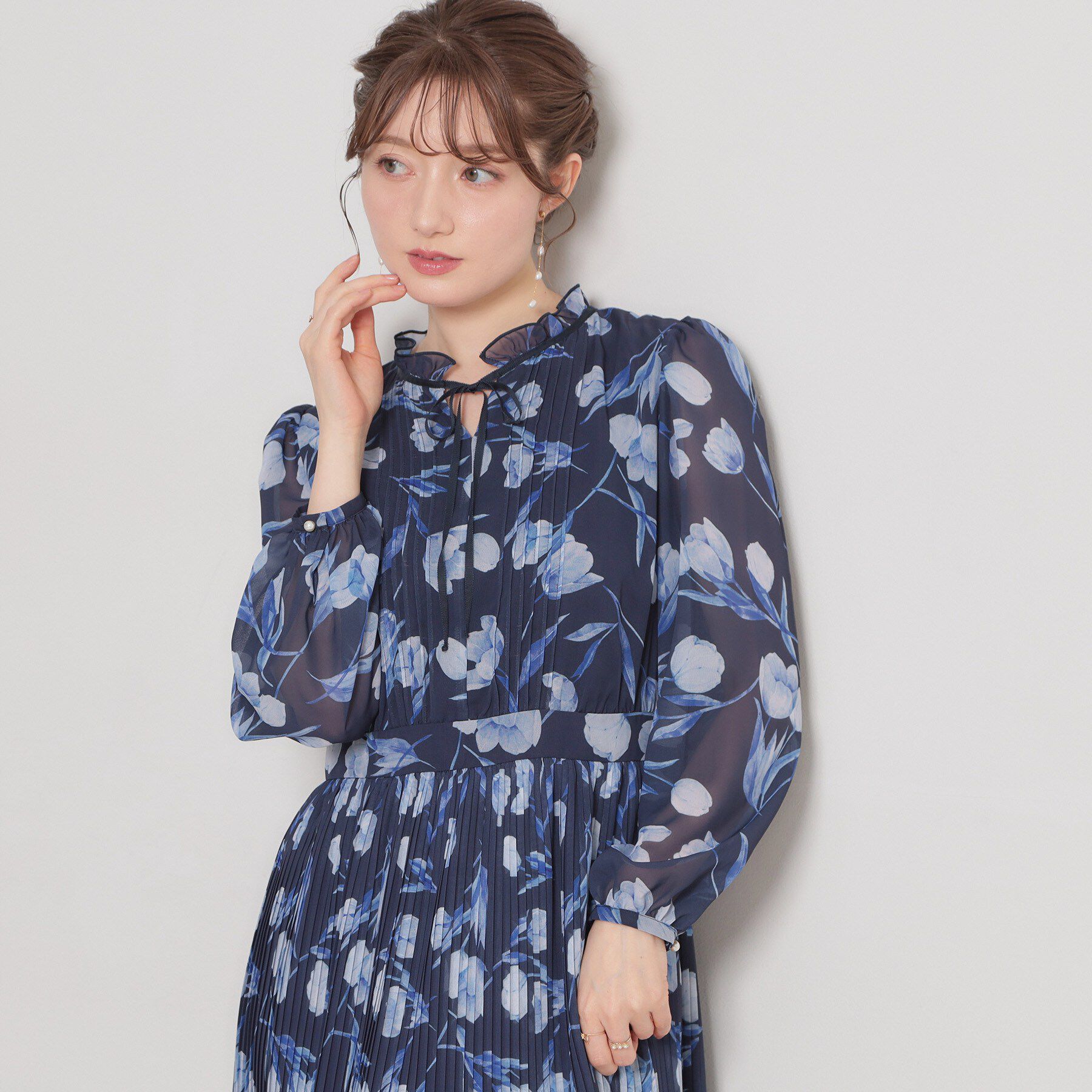 Couture broach「【洗える・着映え】チューリップ柄 ワンピース」|ワンピース|