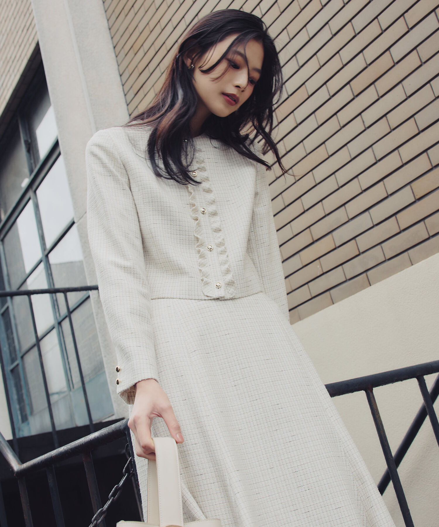  「スプリングツイード SETUP ジャケット」|ブルゾン・スタジャン|ベージュ系2