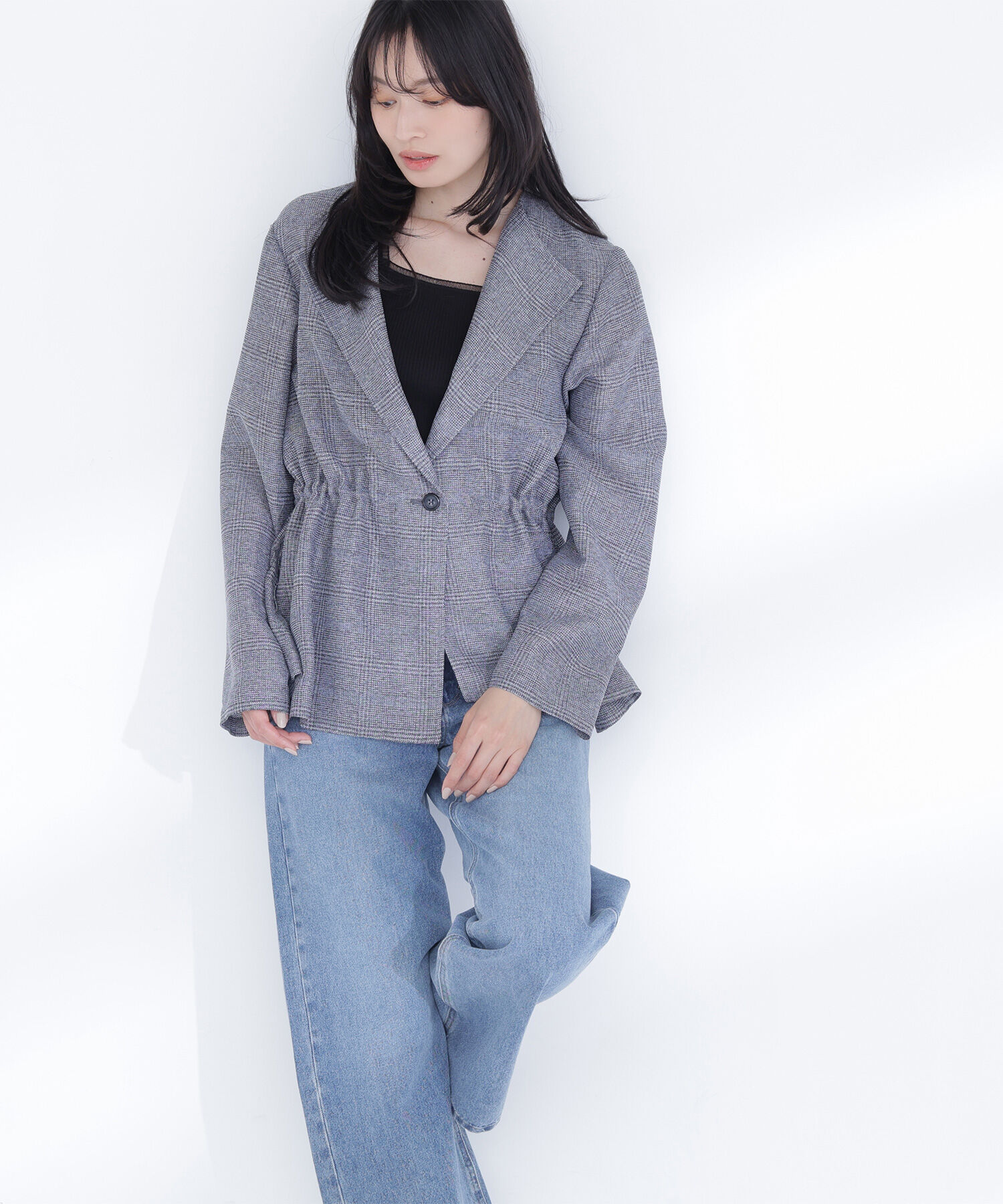  「ドロストシャドーチェックジャケット」|ブルゾン・スタジャン|