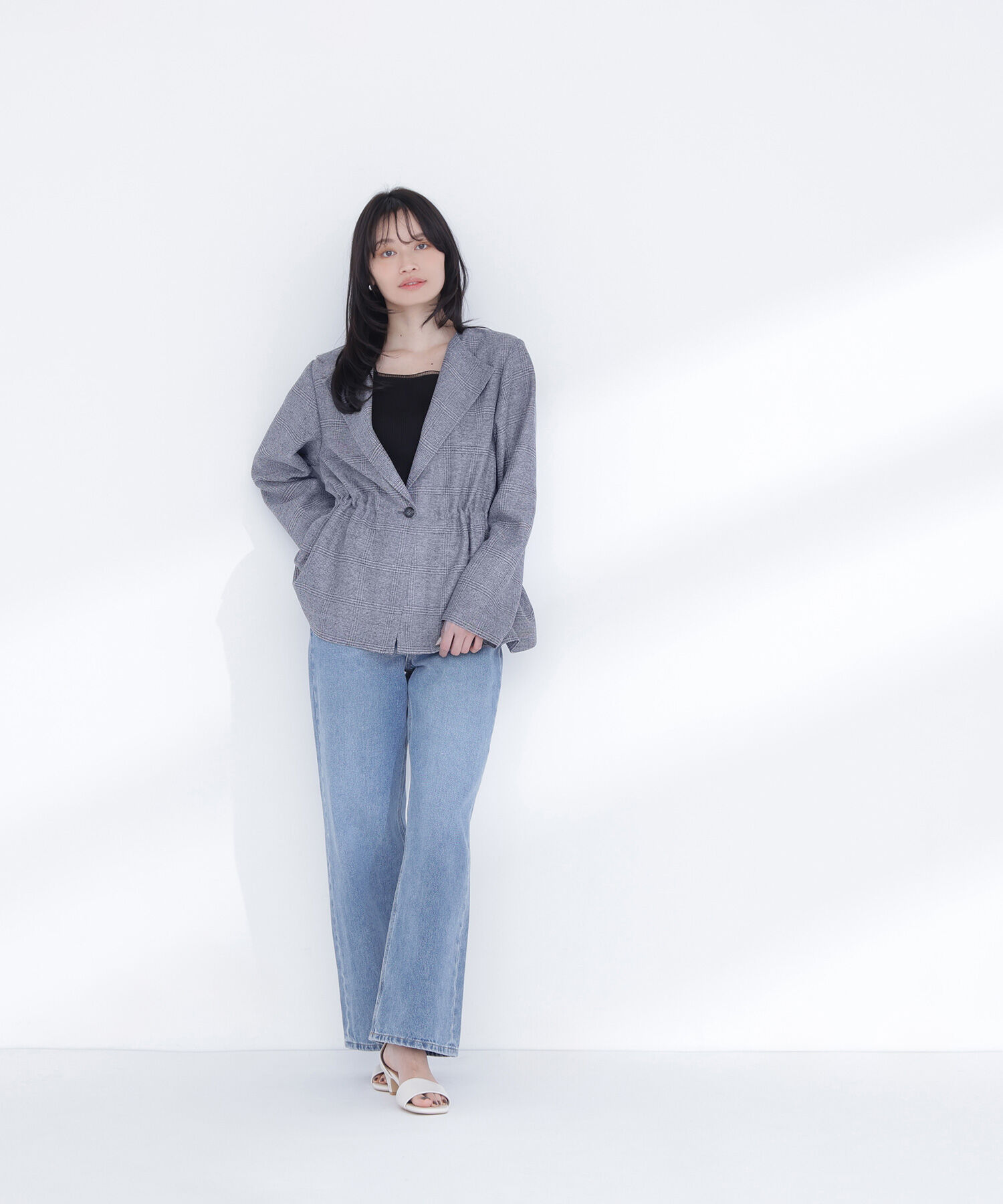  「ドロストシャドーチェックジャケット」|ブルゾン・スタジャン|