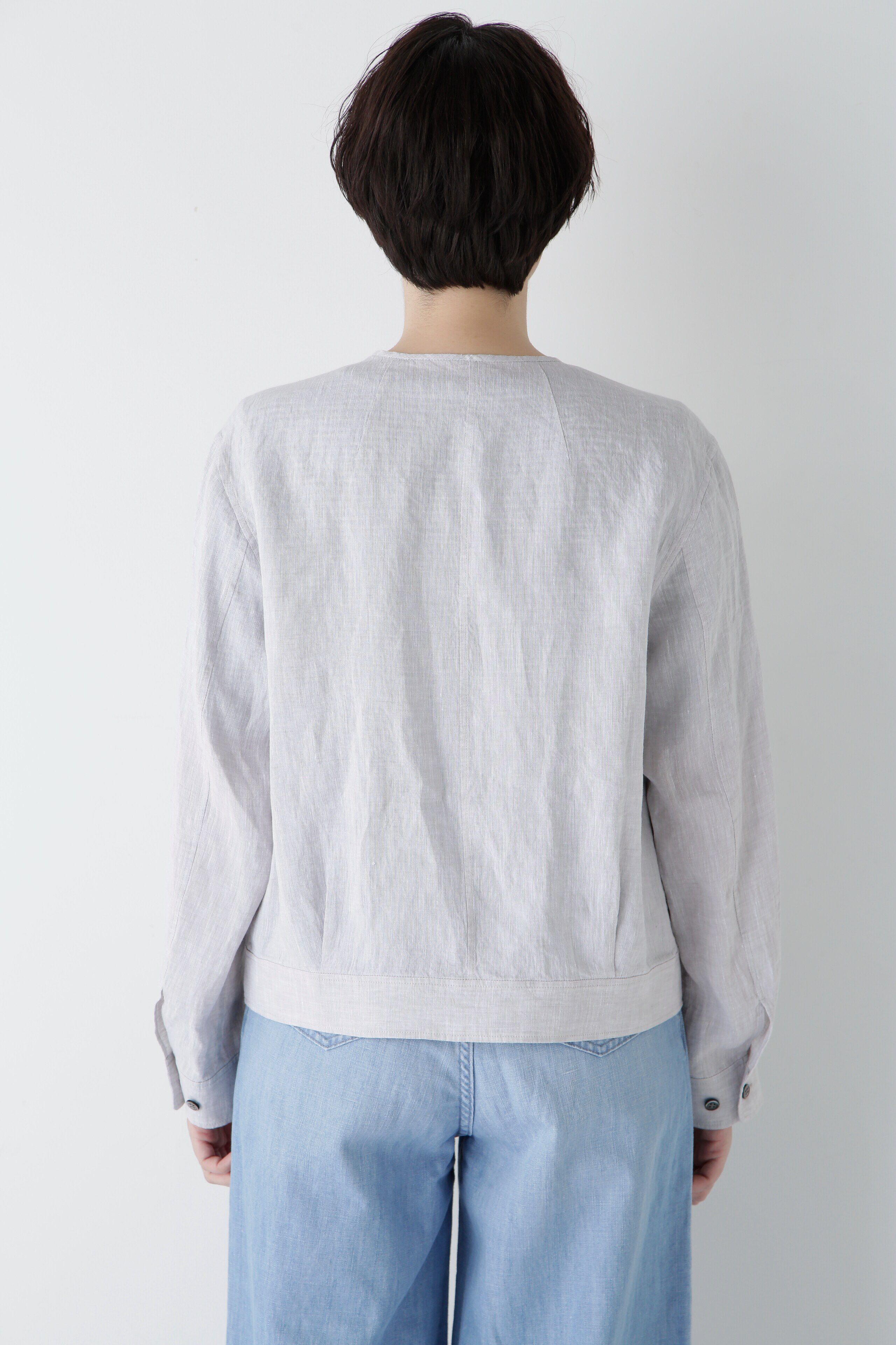  「◆ハードマンリネンノーカラージップブルゾン」|ブルゾン・スタジャン|