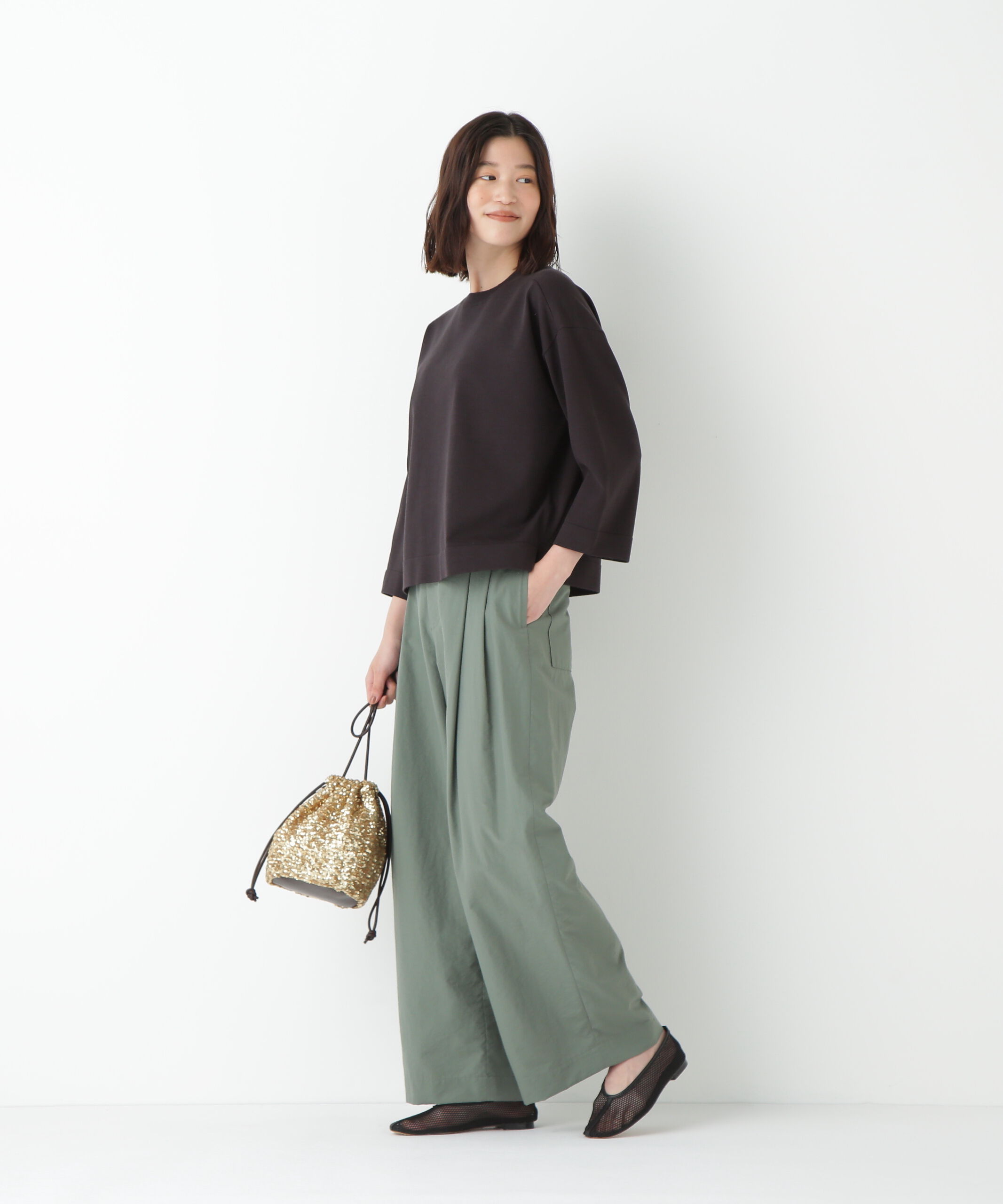  「◆綿ナイロンタッサータックワイドパンツ」|その他|