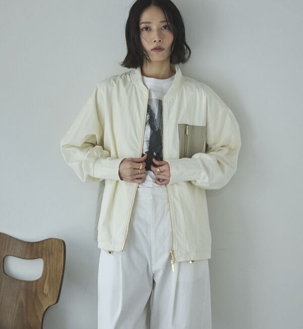 Doux archives「バックギャザーミドルMA-1」|ブルゾン・スタジャン|IVORY