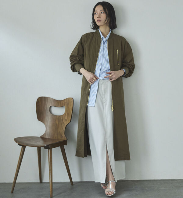 Doux archives「バックギャザーロングMA-1」|ブルゾン・スタジャン|