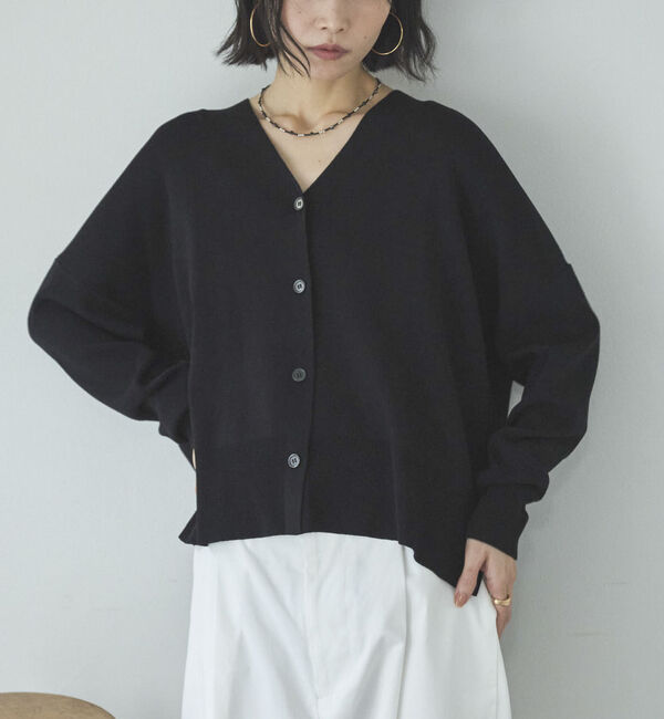 Doux archives「ゴム編みサイドスリットカーディガン」|カーディガン|