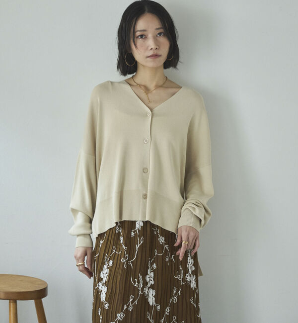 Doux archives「ゴム編みサイドスリットカーディガン」|カーディガン|