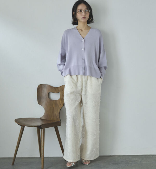 Doux archives「ゴム編みサイドスリットカーディガン」|カーディガン|