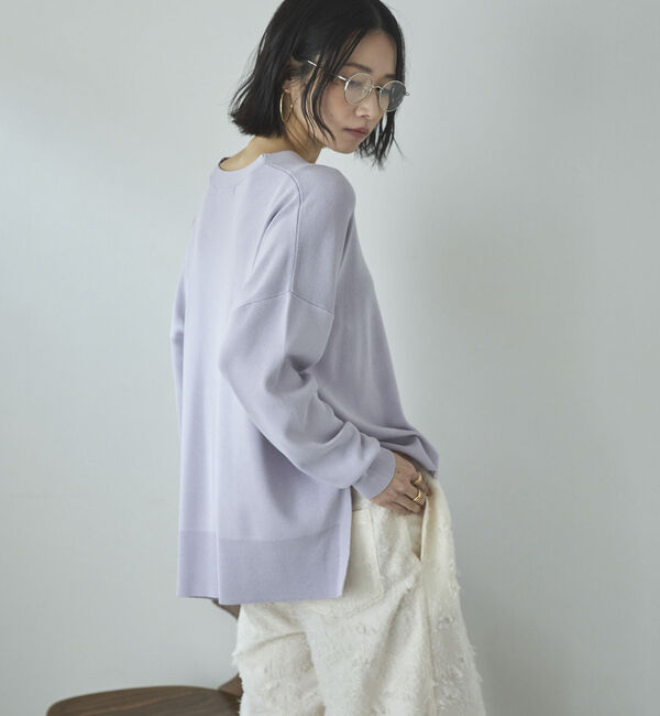 Doux archives「ゴム編みサイドスリットカーディガン」|カーディガン|