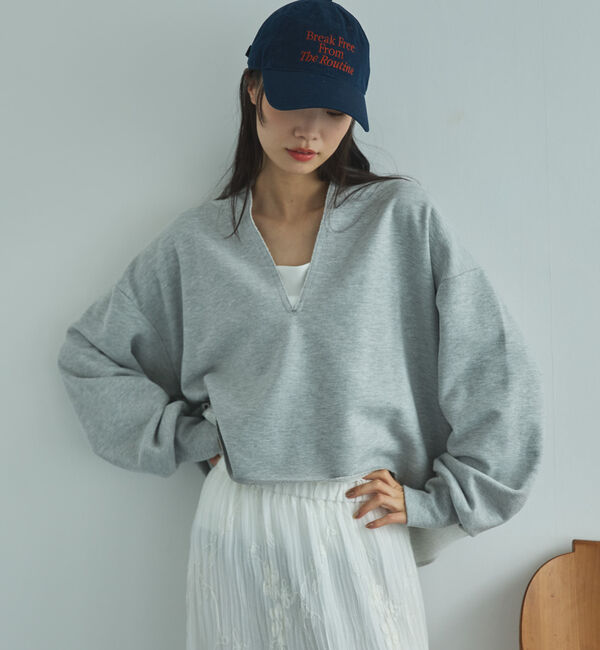 Doux archives「キーネックスウェットプルオーバー」|Tシャツ・カットソー|