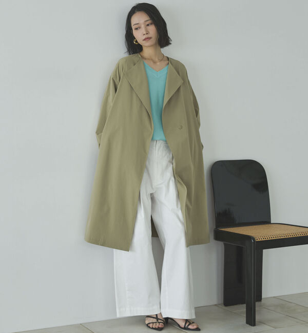 Doux archives「ノーカラーロングコート」|ダッフルコート|