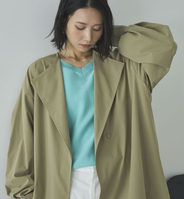 Doux archives「ノーカラーロングコート」|ダッフルコート|
