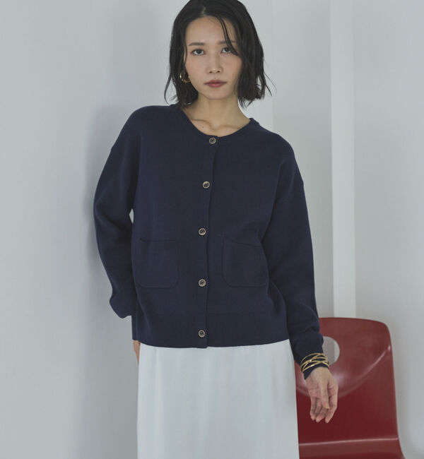 Doux archives「ニットジャケット」|カーディガン|NAVY