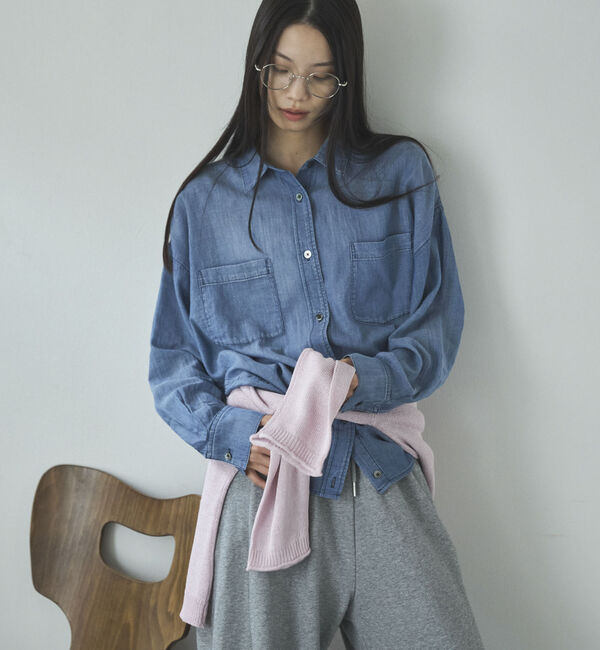 Doux archives「２ＷＡＹシアーデニムシャツ」|シャツ・ブラウス|BLUE