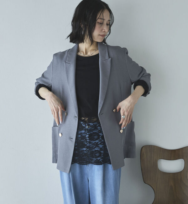 Doux archives「裾スカラップレースロンＴｅｅ」|Tシャツ・カットソー|