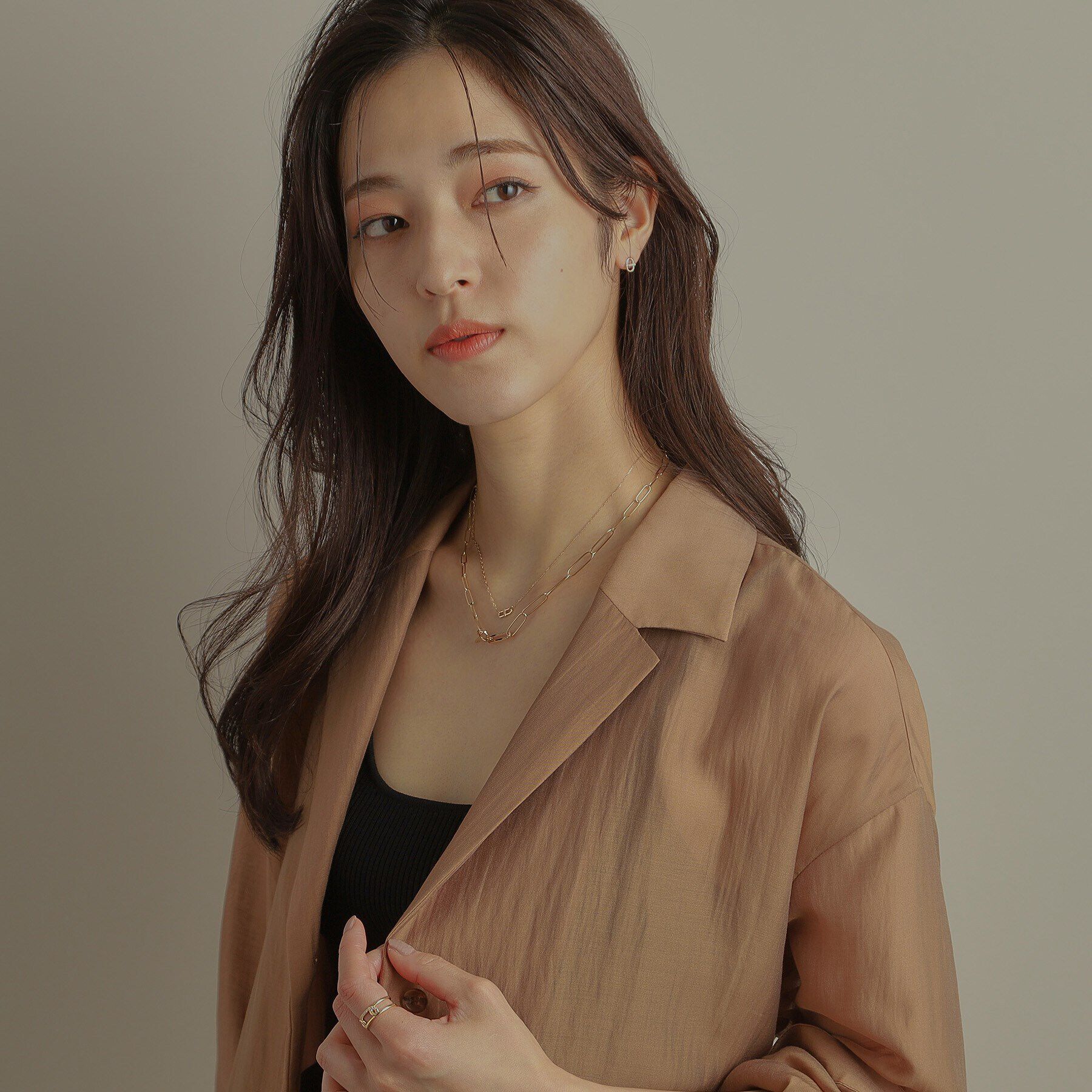 COCOSHNIK「K10ダイヤモンド PCロンググラデーションマンテル ネックレス」|ネックレス|