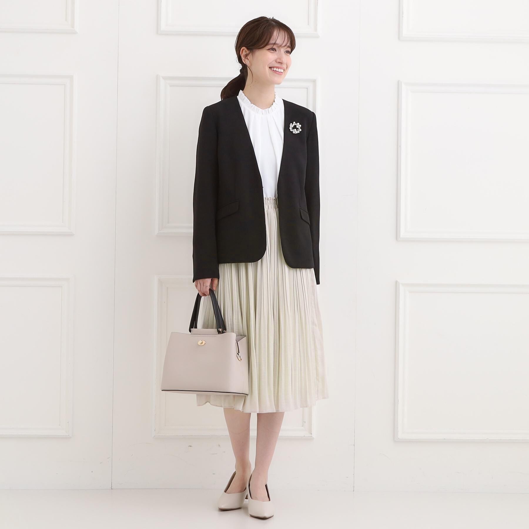 SHOO･LA･RUE「【洗濯機可/着丈選べる】オンにもオフにも 軽やかプリーツスカート」|スカート|