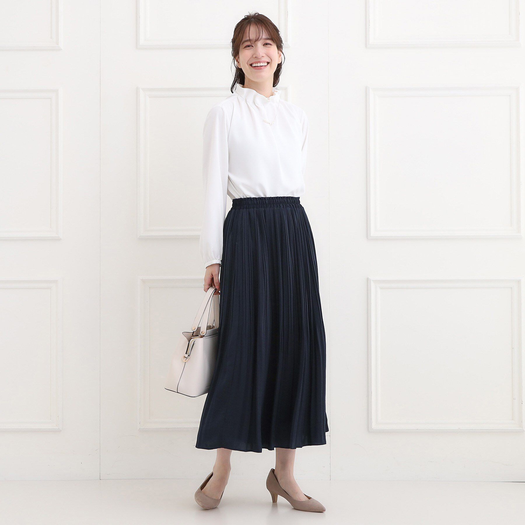 SHOO･LA･RUE「【洗濯機可/着丈選べる】オンにもオフにも 軽やかプリーツスカート」|スカート|