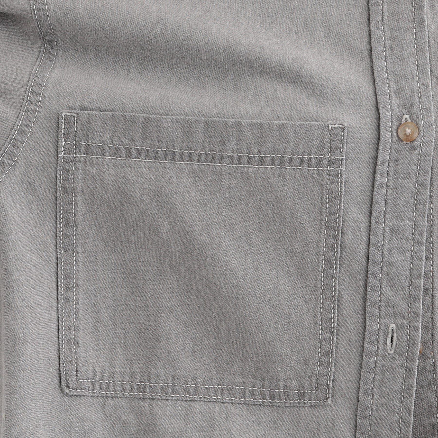 SHOO･LA･RUE「【洗濯機可/体型カバー】こなれ感をプラスする ライトオンスデニムシャツ」|シャツ・ブラウス|