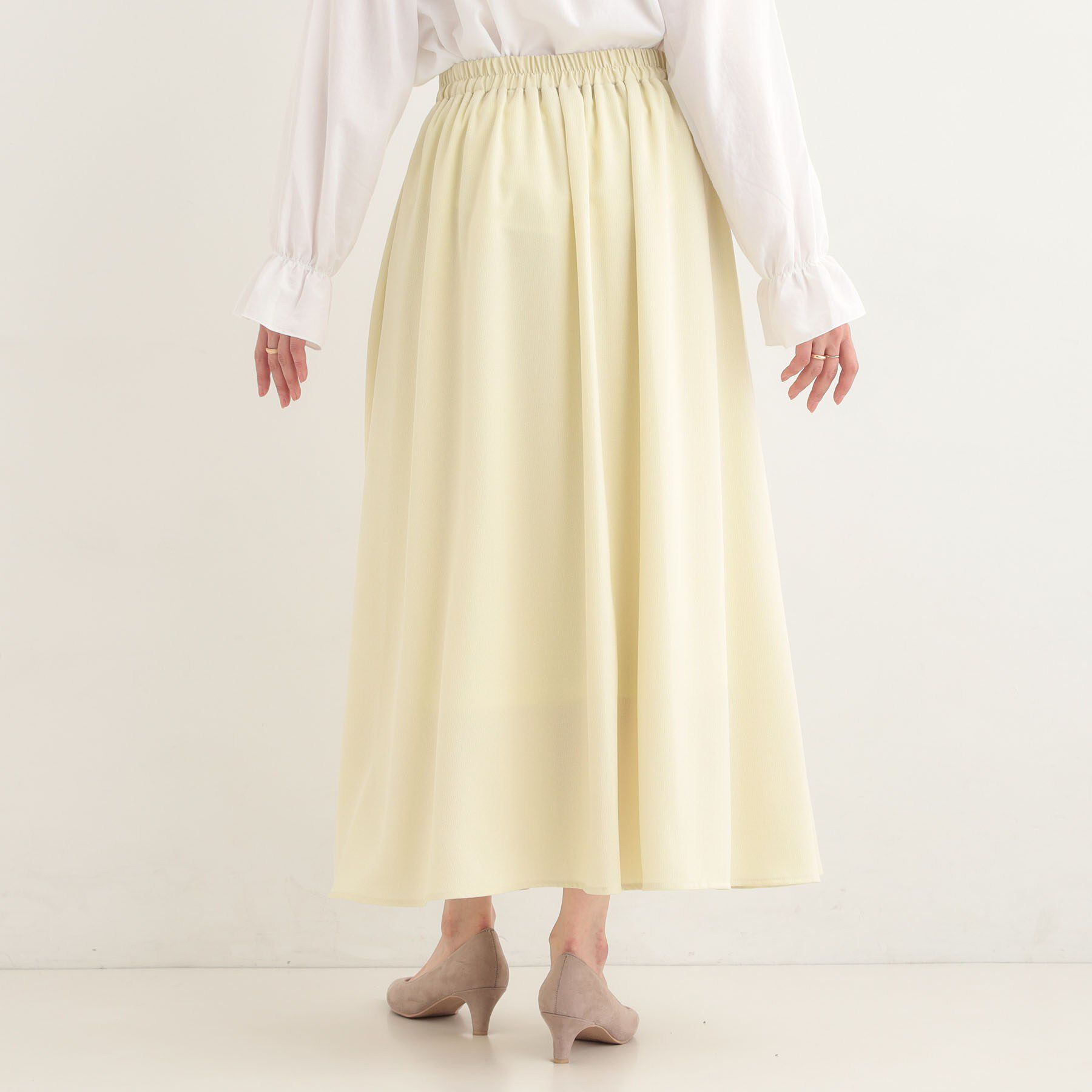 SHOO･LA･RUE「【着丈選べる】ふんわり揺れる アソート柄フレアスカート」|スカート|