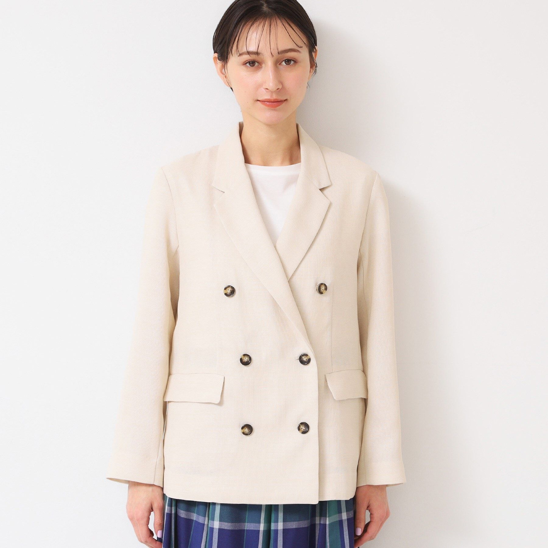 Dessin「【洗える】リネンライクダブルジャケット（S～L）」|テーラードジャケット|