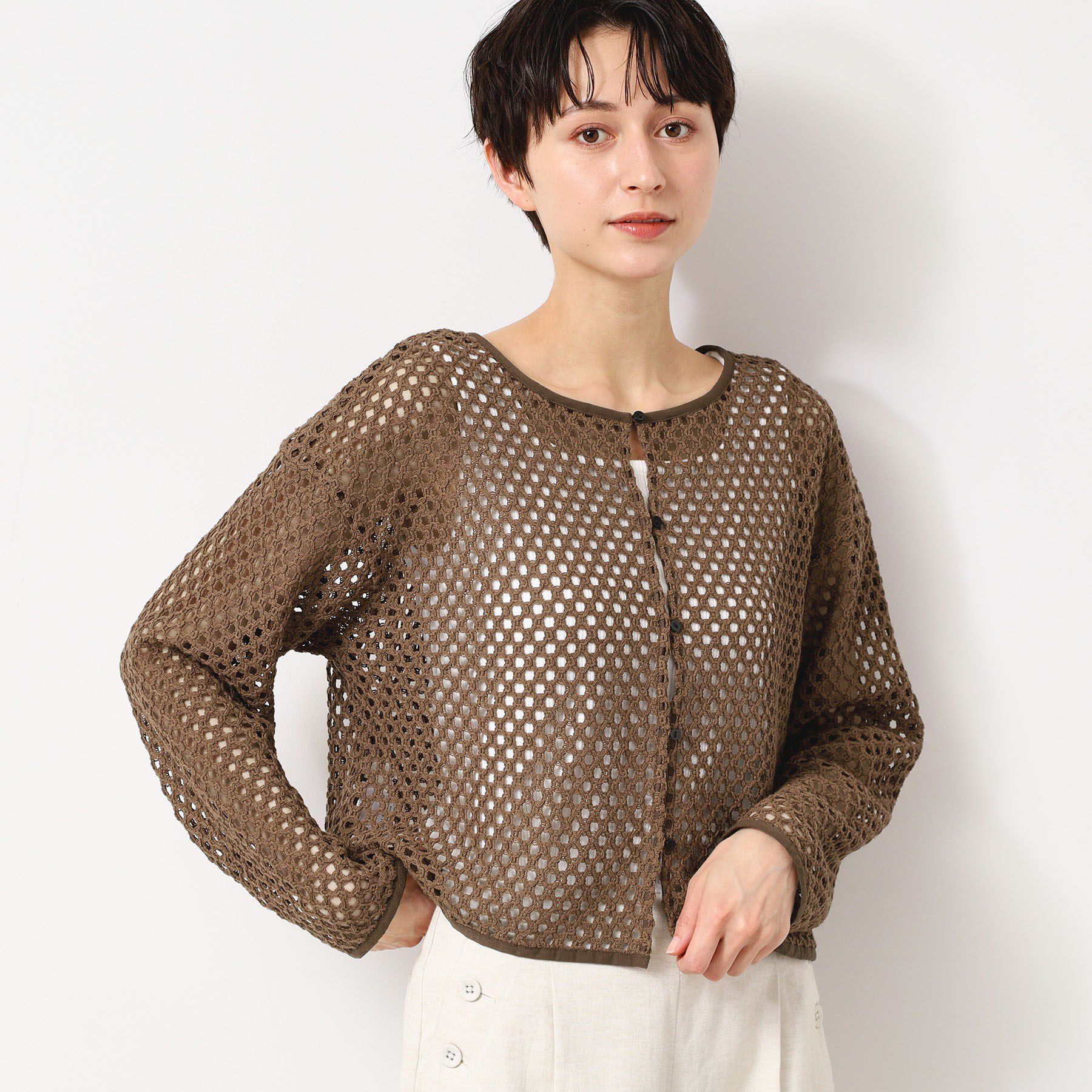 Dessin「【2WAY・セットアップ可能・洗える】メッシュレース」|カーディガン|